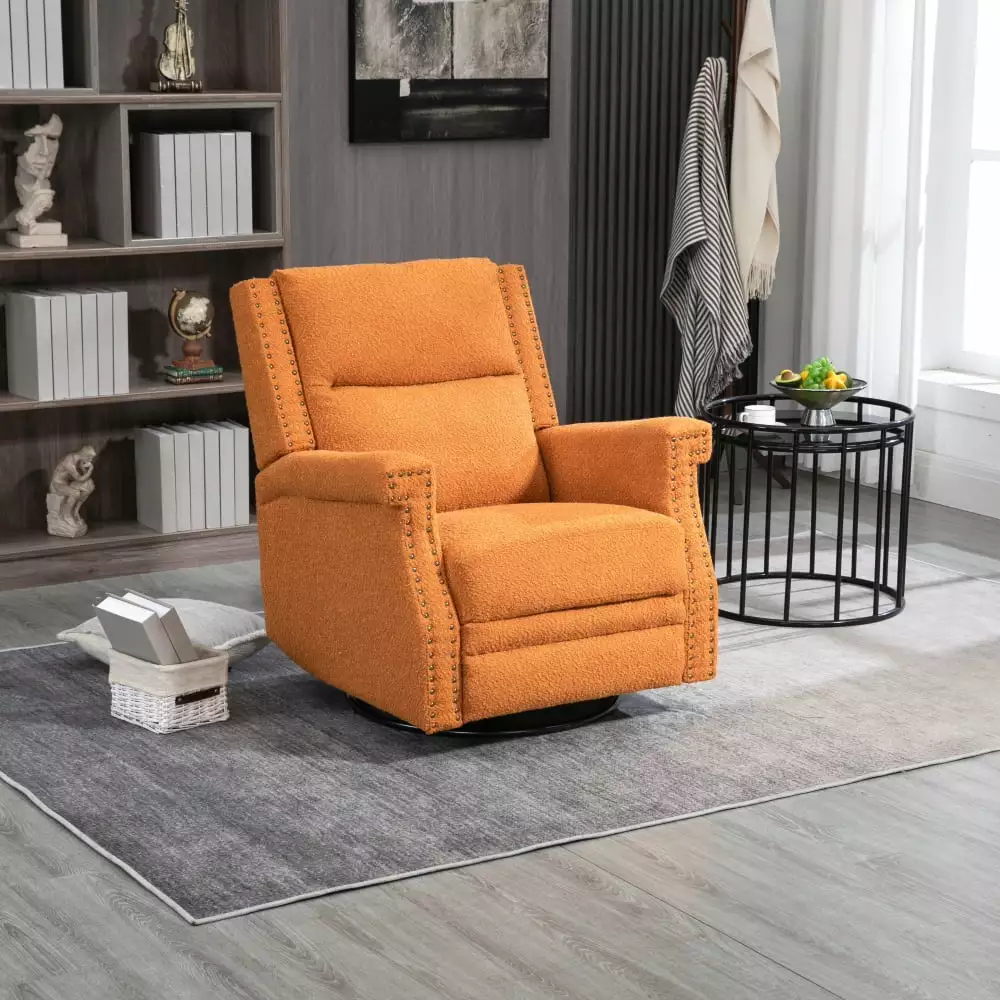 DeeHome Swivel Recliner Chair - 360 Degree Swivel Leisure Arm Chair Manual Reclining Function