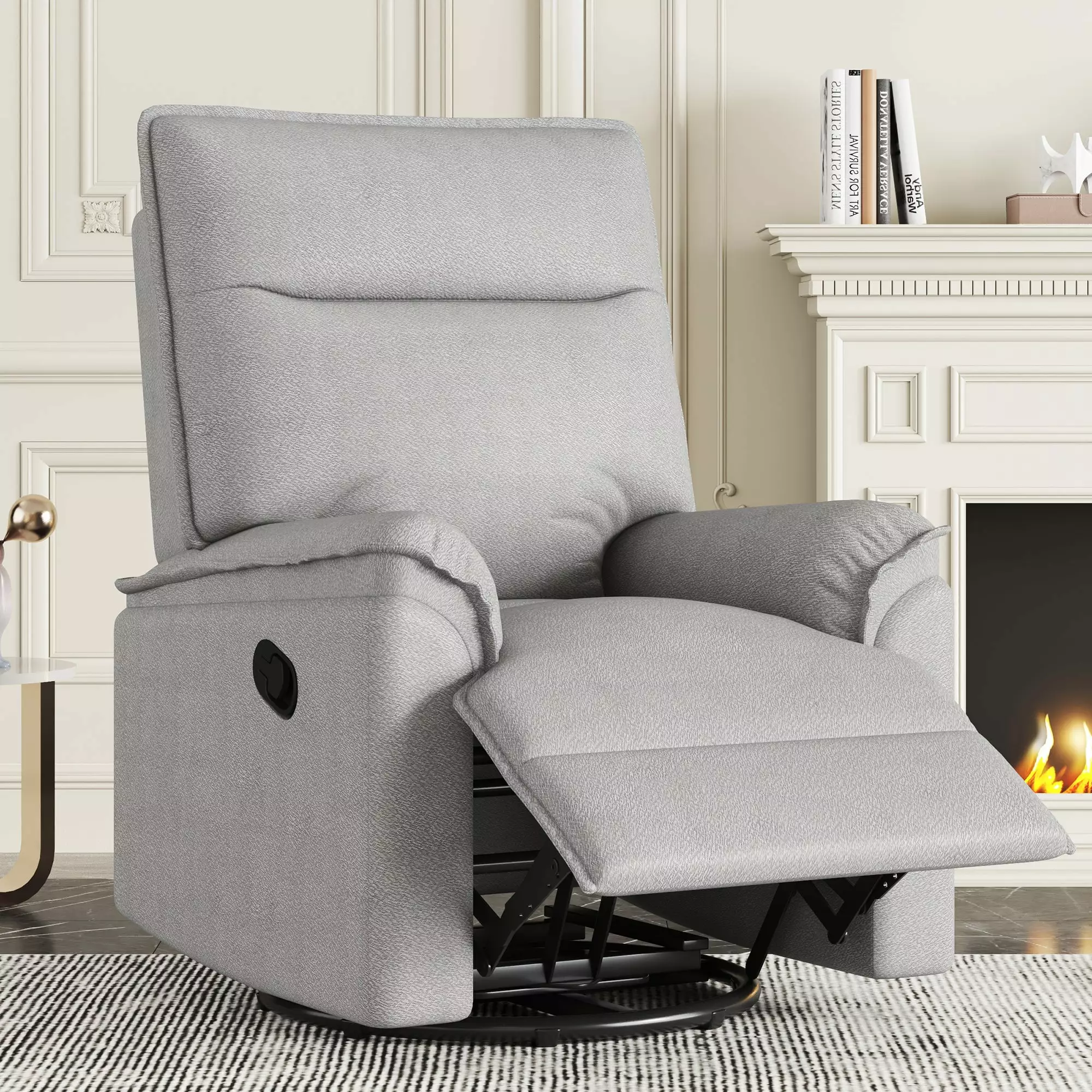 Hano 360 Degree Swivel Recliner Chair - Gray Modern Lounge Chair Go Green Woods