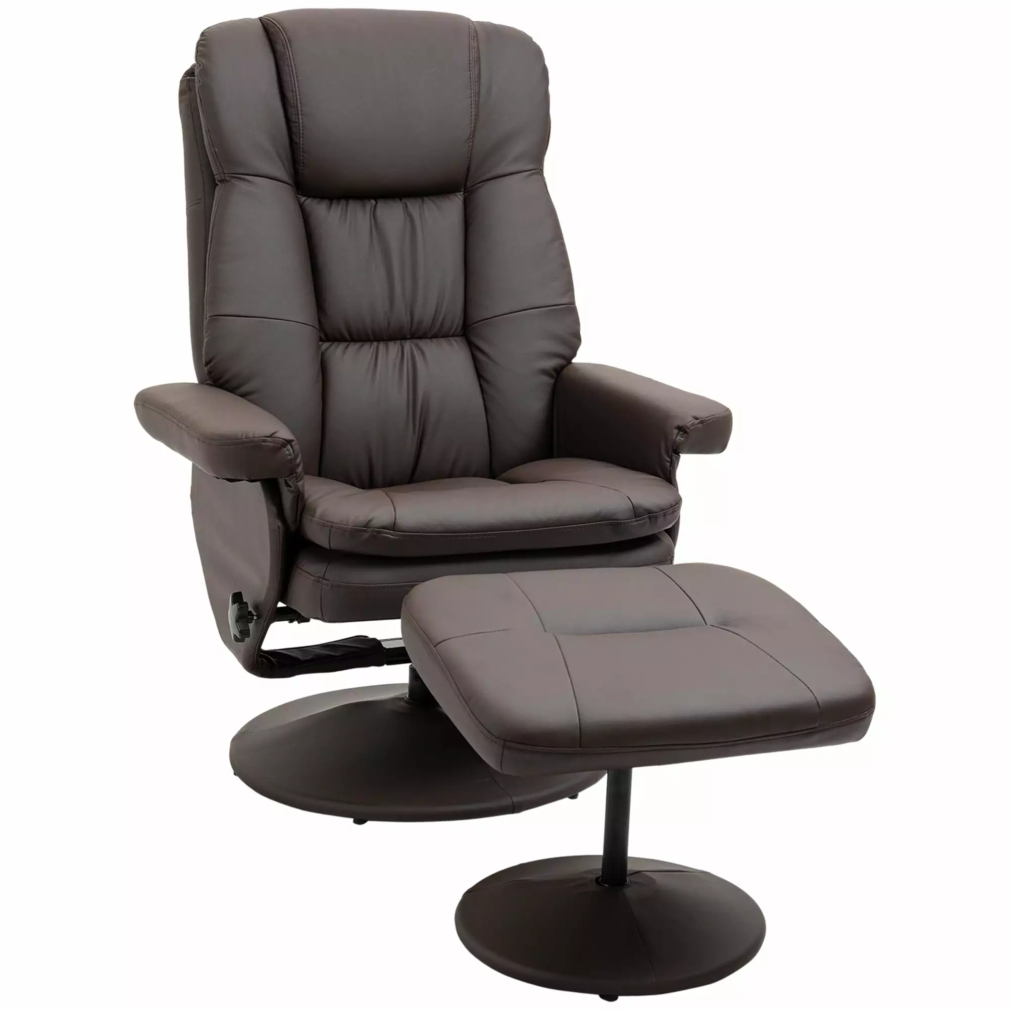 Morgan 360 Degree Swivel Recliner Chair Ottoman Brown Go Green Woods