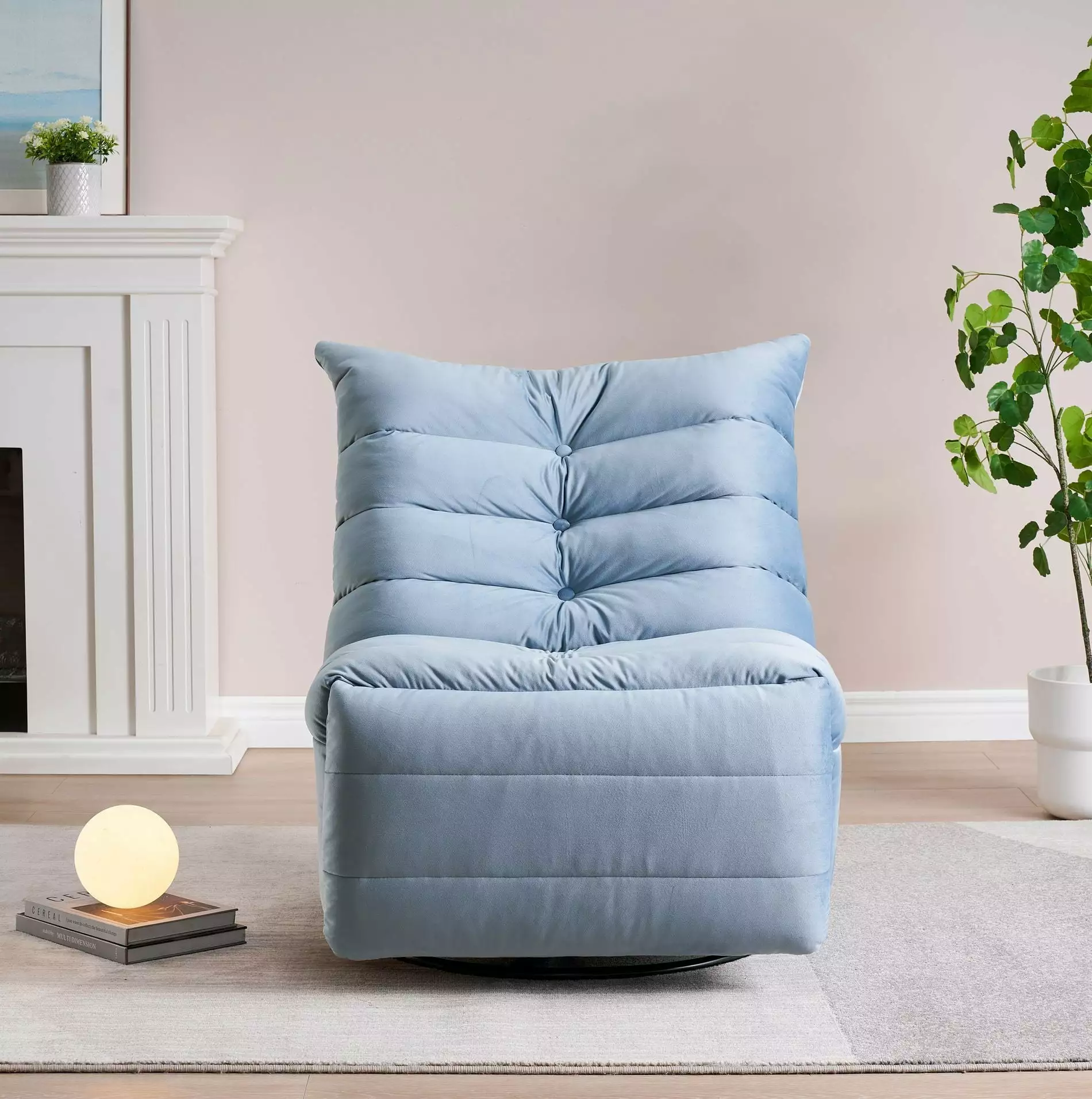 Seraphina Rotatable Recliner Chair Blue - 360° Swivel Comfortable Lounge Chair Living Room Go Green Woods