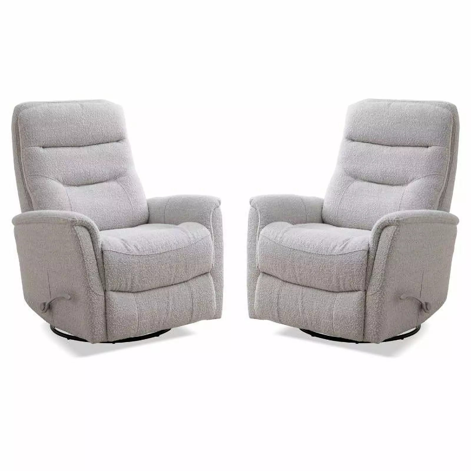 Home Square Bloke Cotton Fabric Swivel Glider Recliner Fossil - Set 2