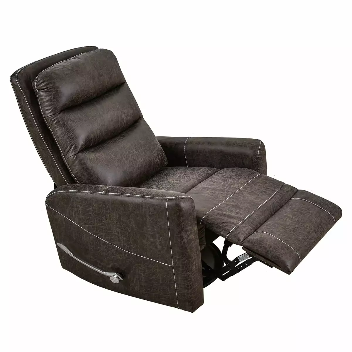 360° Swivel Rocker Recliner Chair Footrest Upholstered PU Manual Swivel Rocking Recliner HOMIQUEEN