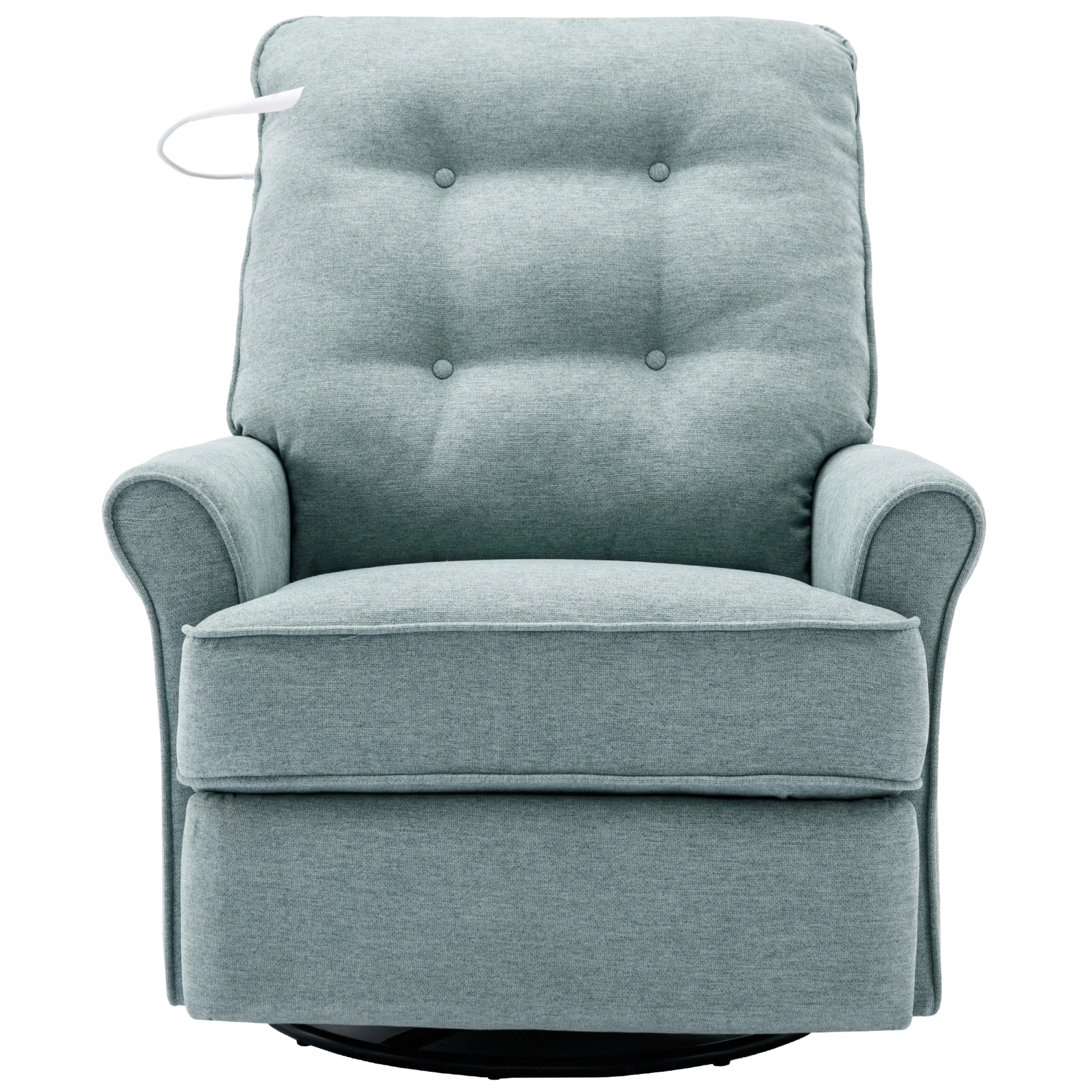 270 Degree Swivel Recliner Chair USB Port and Touch Lamp Lotus Green Miekor