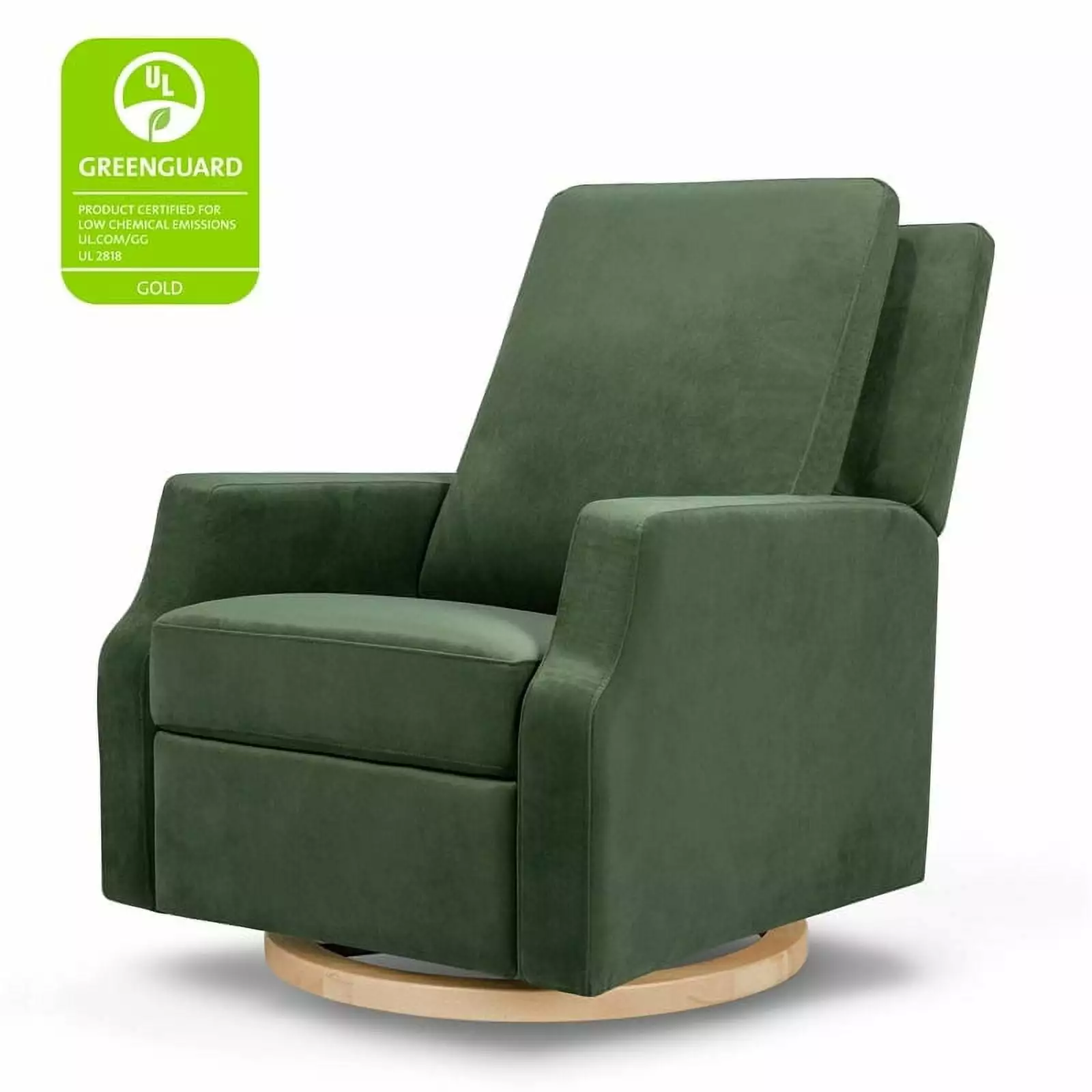 Namesake Crewe Recliner and Swivel Glider Forest Green Velvet