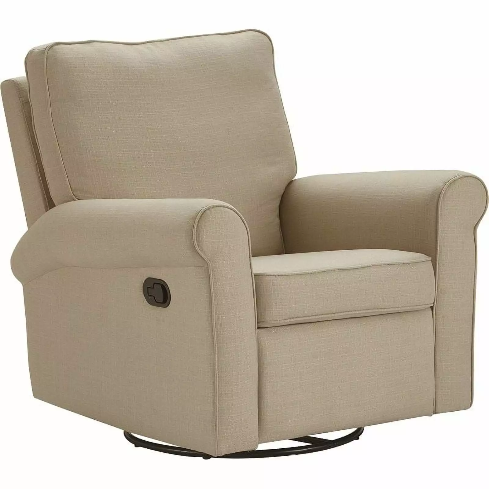 ClickDecor Hughes Swivel Recliner Chair Sand Comfortable Living Room Furniture Truly Home