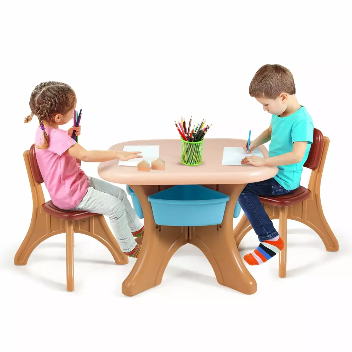 Infans Children Kids Activity Table & Chair Set Storage Indoor Outdoor