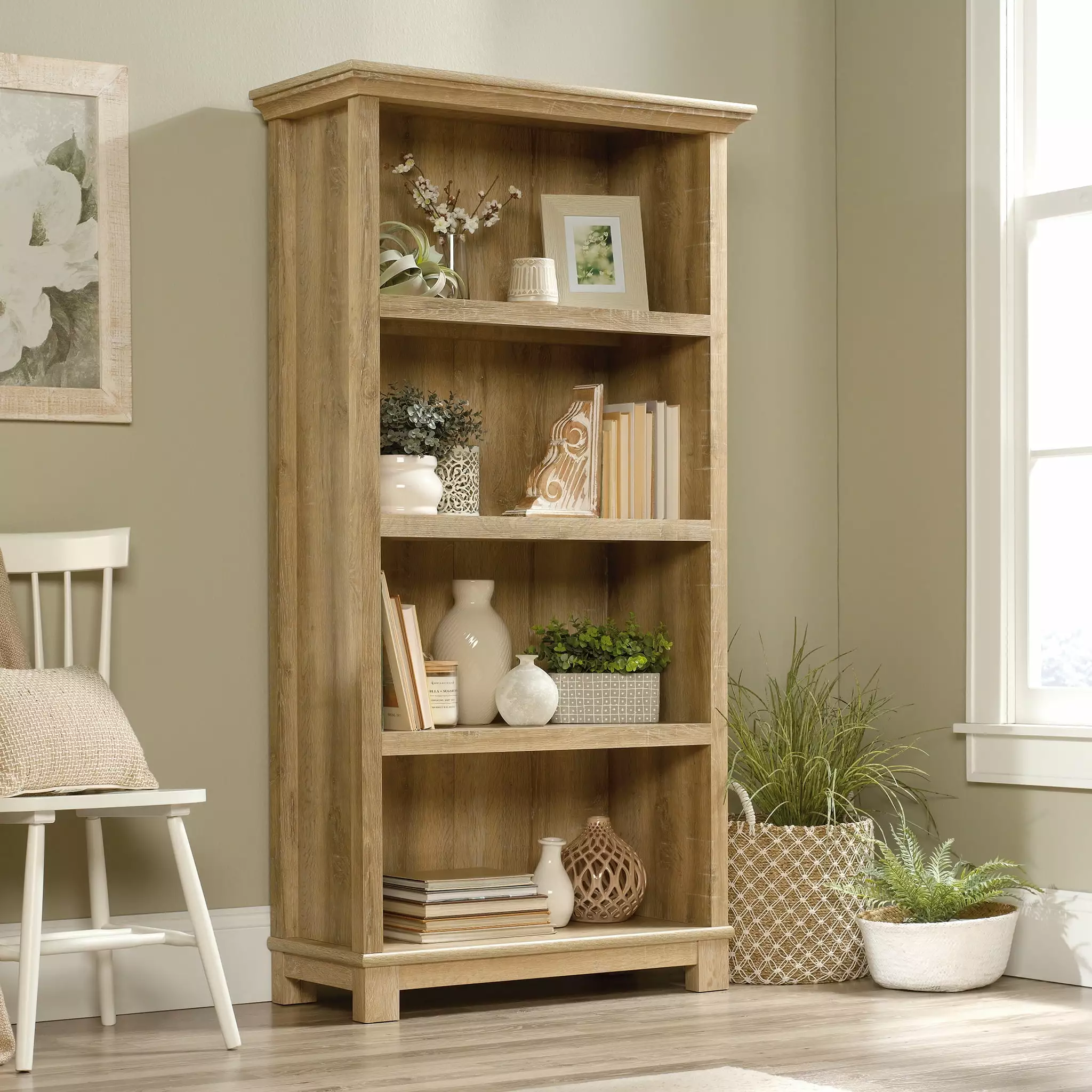 Sauder Garden Villa Tall Bookcase - Orchard Oak Finish