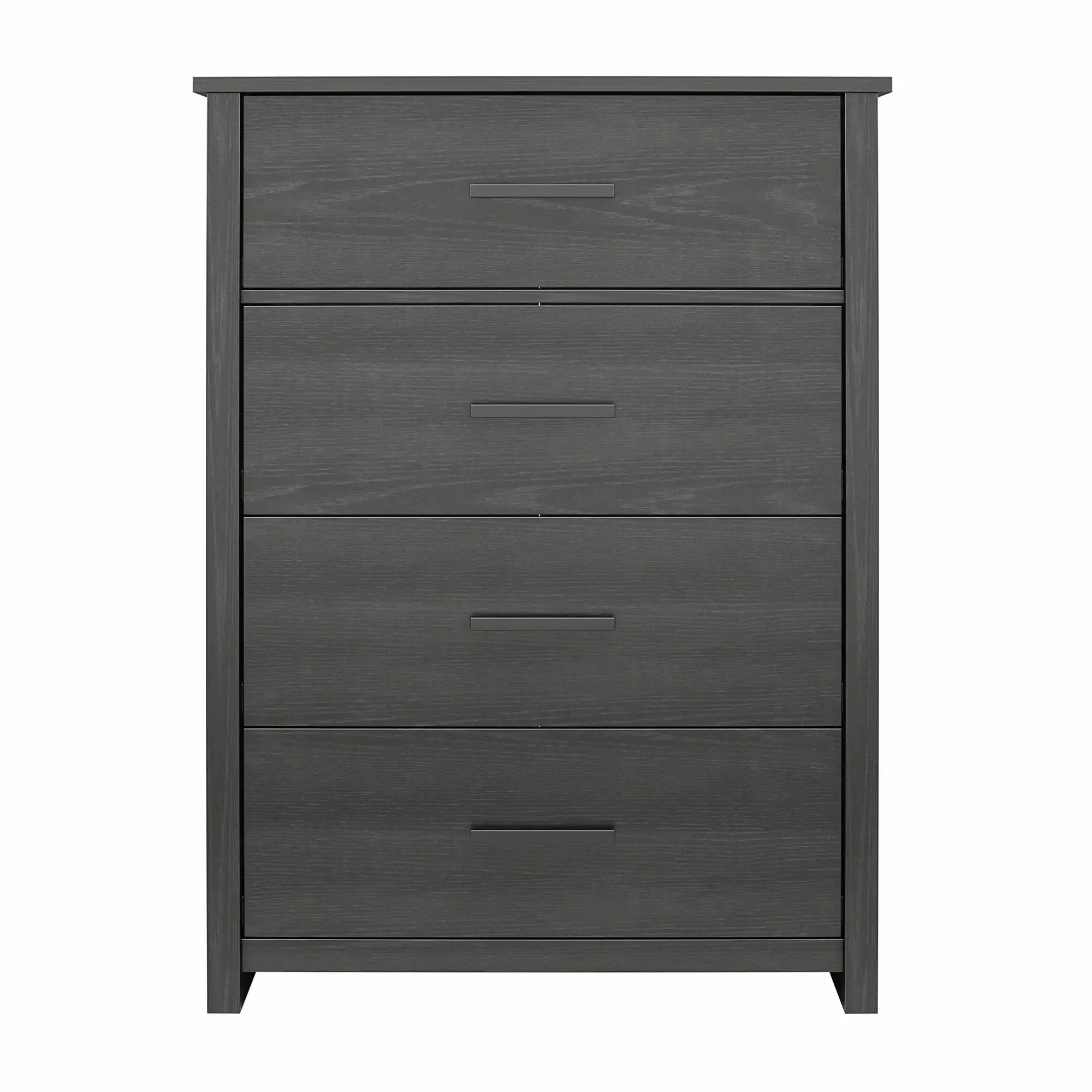 RealRooms EZ Build Brookshore Tall 4-Drawer Dresser Black Oak