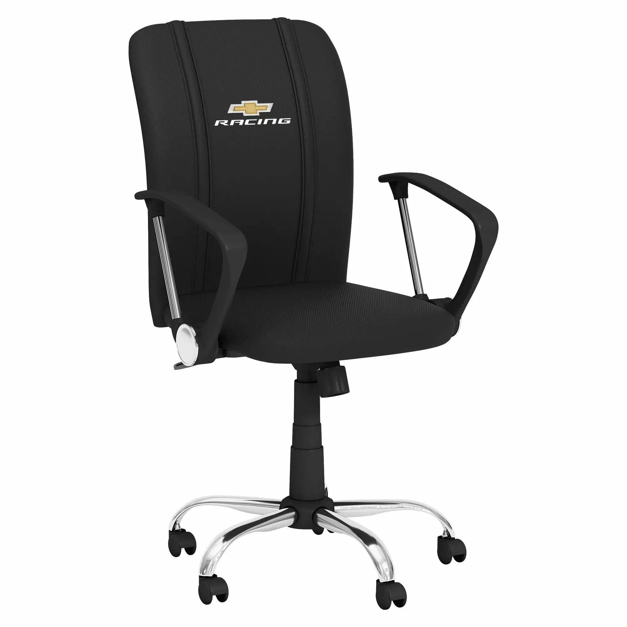 DreamSeat Black Ergonomic Durable Curve Task Chair Embroidered Chevy Racing Logo