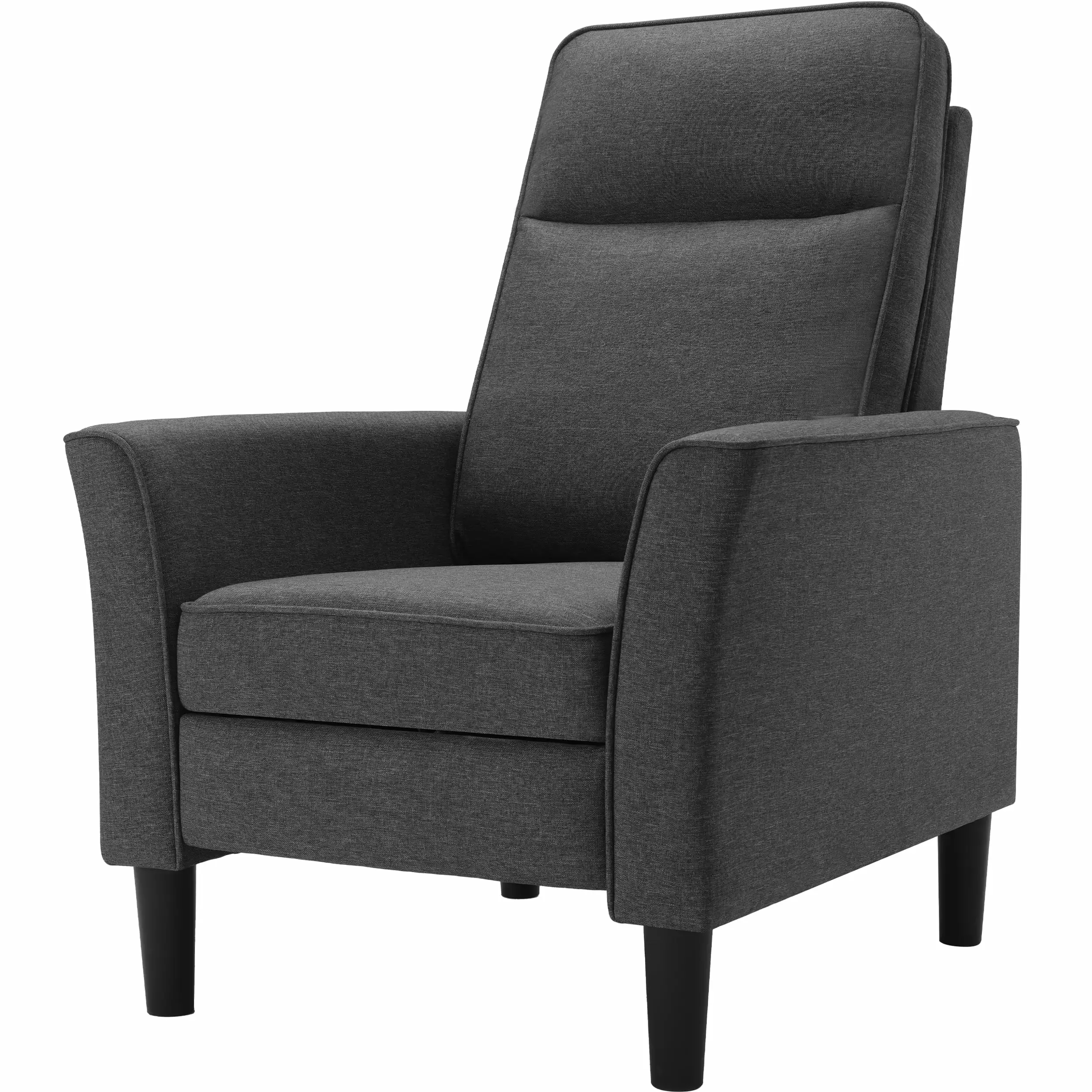 TrumanPick Fabric Push Back Recliner Chair Single Sofa Chair Thick Padded Home Theater Seat Gray