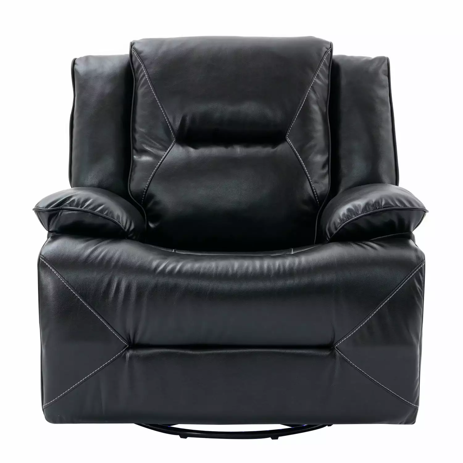 Miekor 360 Swivel Rocking Home Theater Recliner LED Light Strip Black