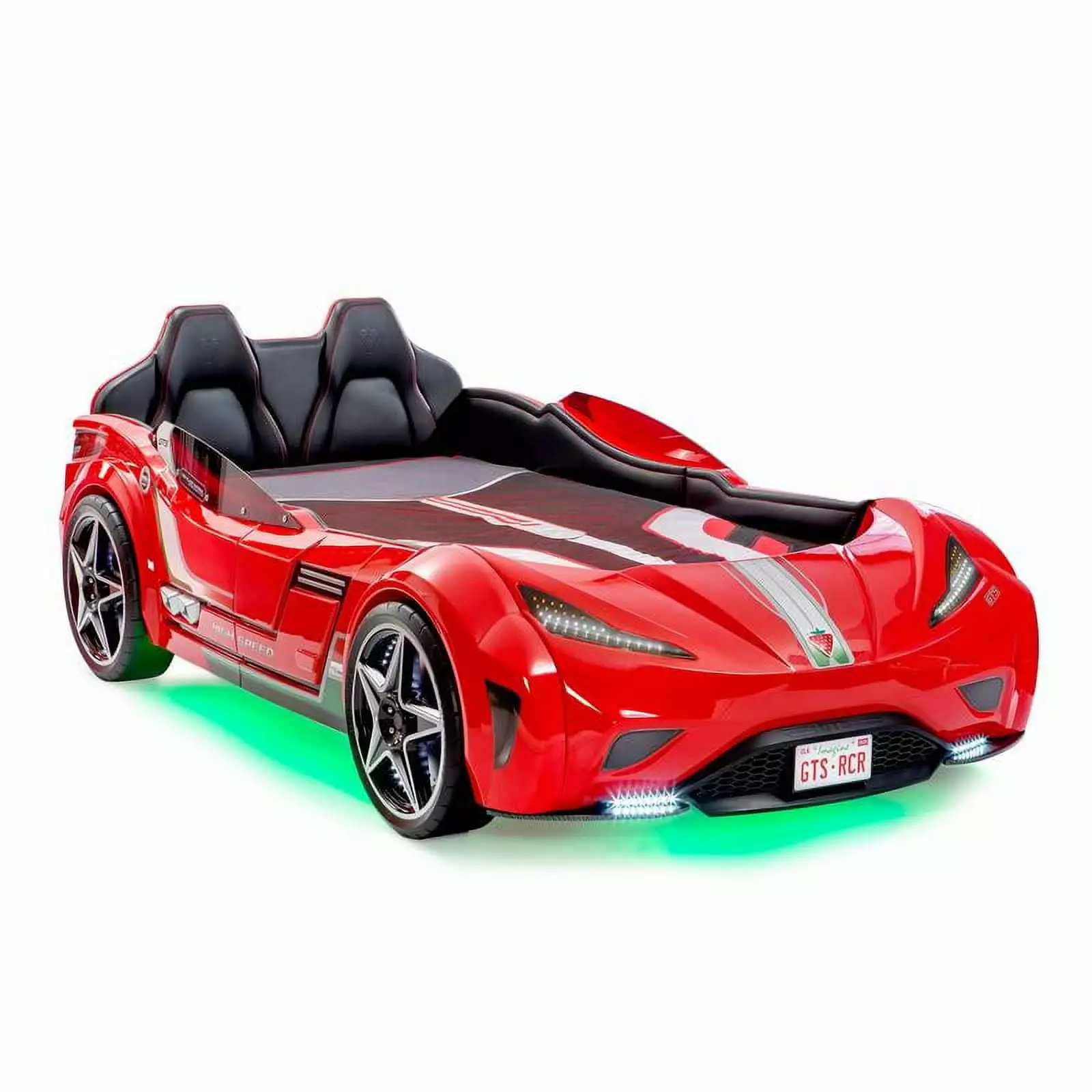 GTS White Twin Race Car Bed Kids Multiple Colors Cilek