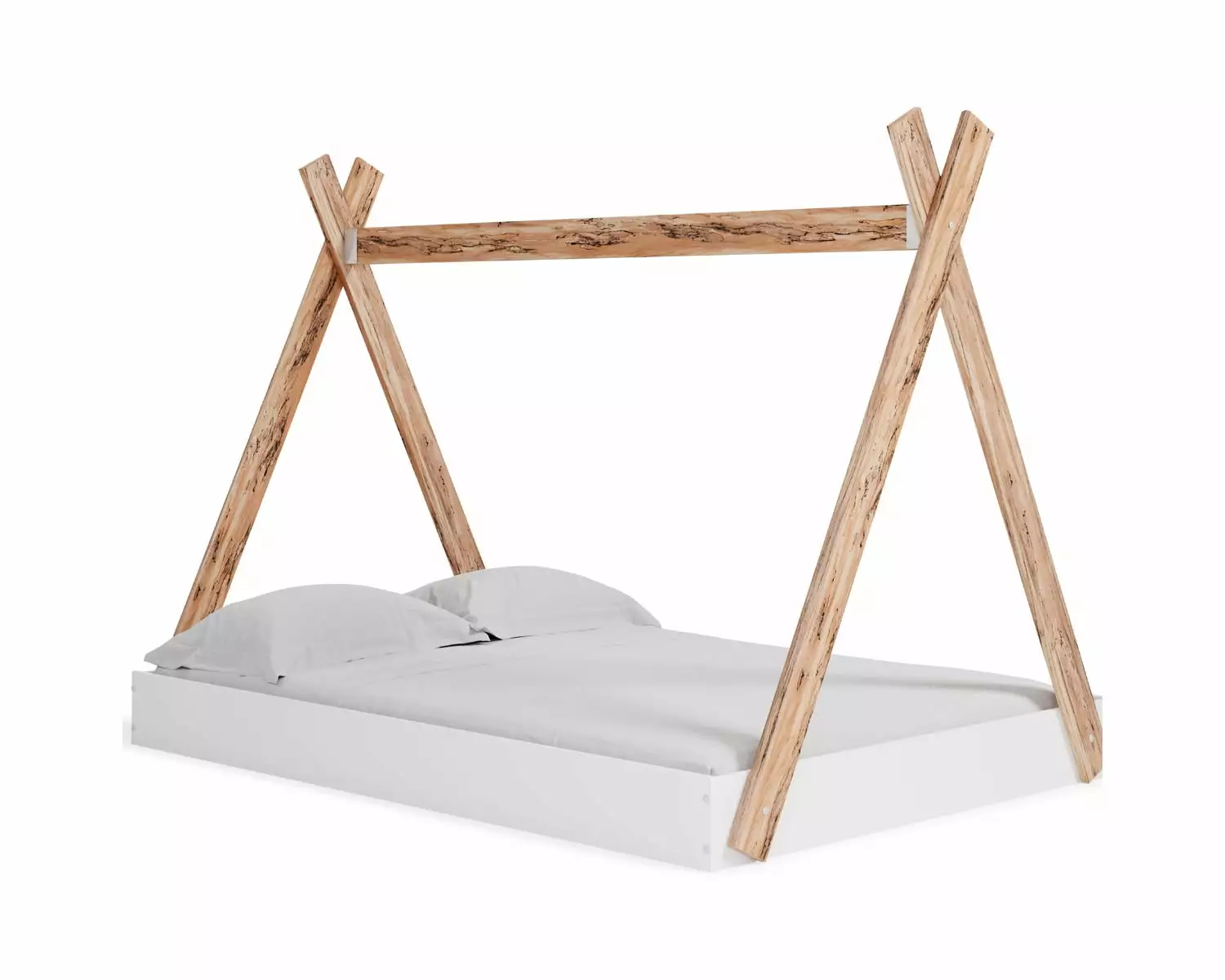 Signature Design Ashley Contemporary Piperton Full Tent Complete Bed Box Two-tone Brown White