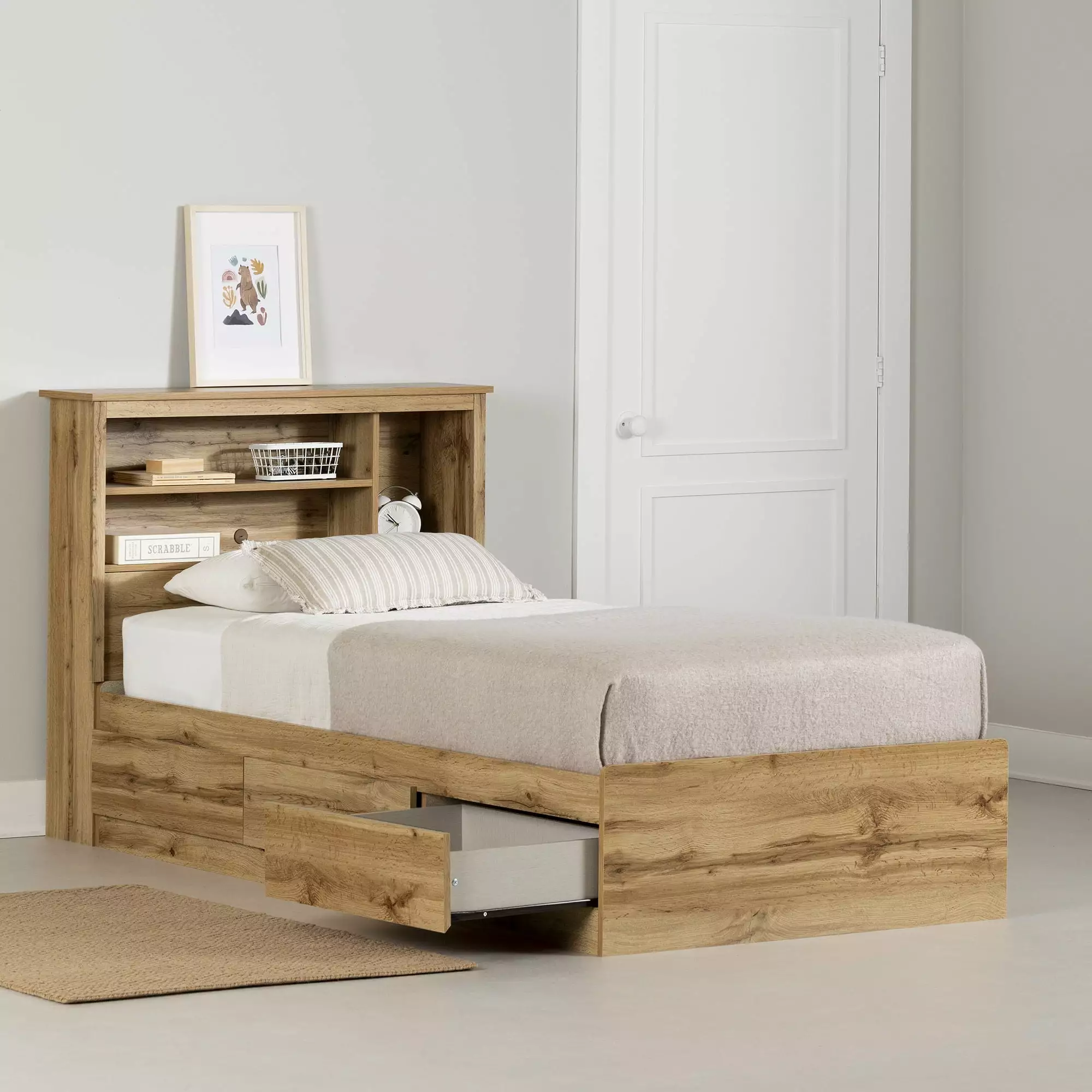 South Shore Tassio Kids Farmhoutilize Bed Twin Brown