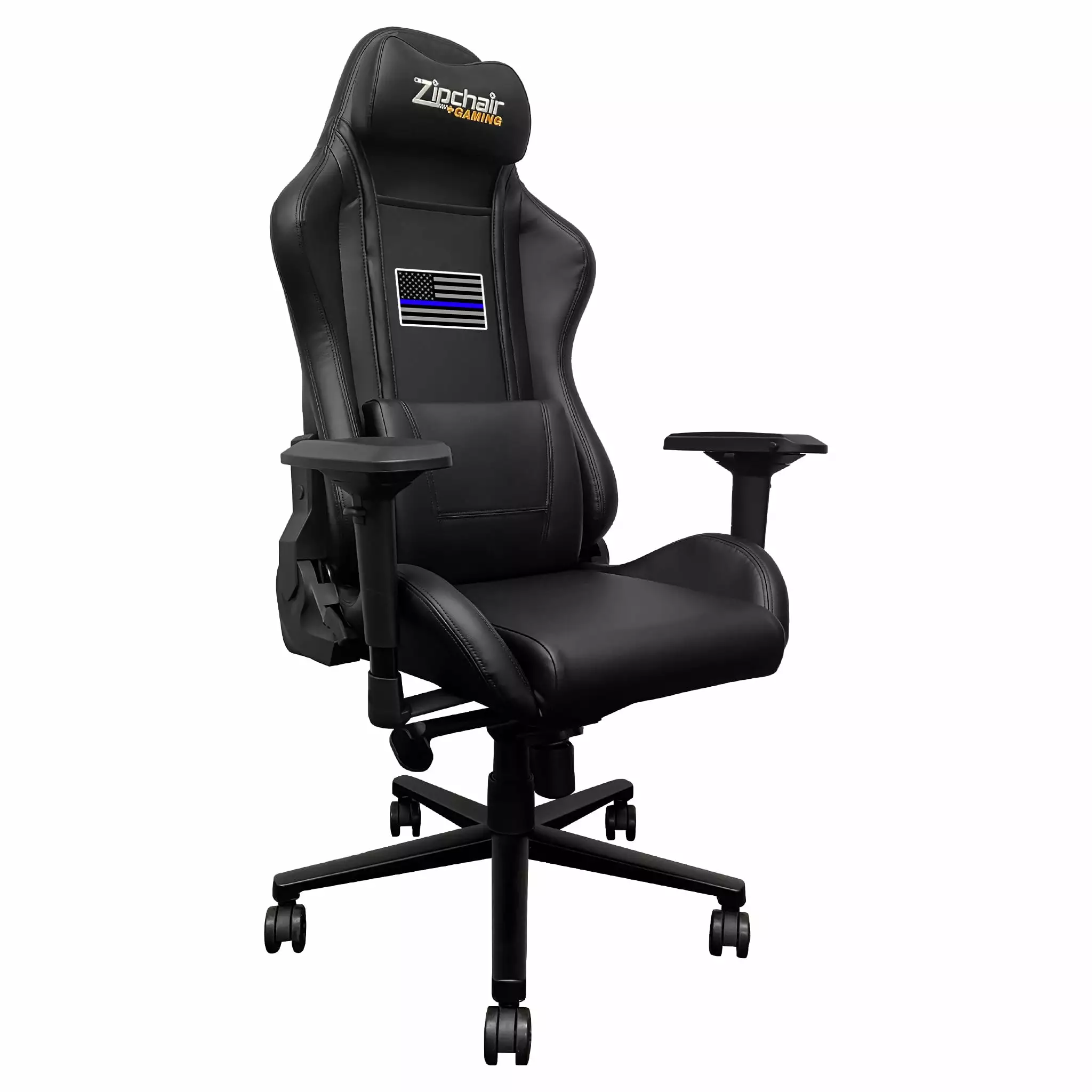 Xpression Pro Gaming Chair Blue Line Flag Logo - Law Enforcement Support Themed Gaming Chair DreamSeat