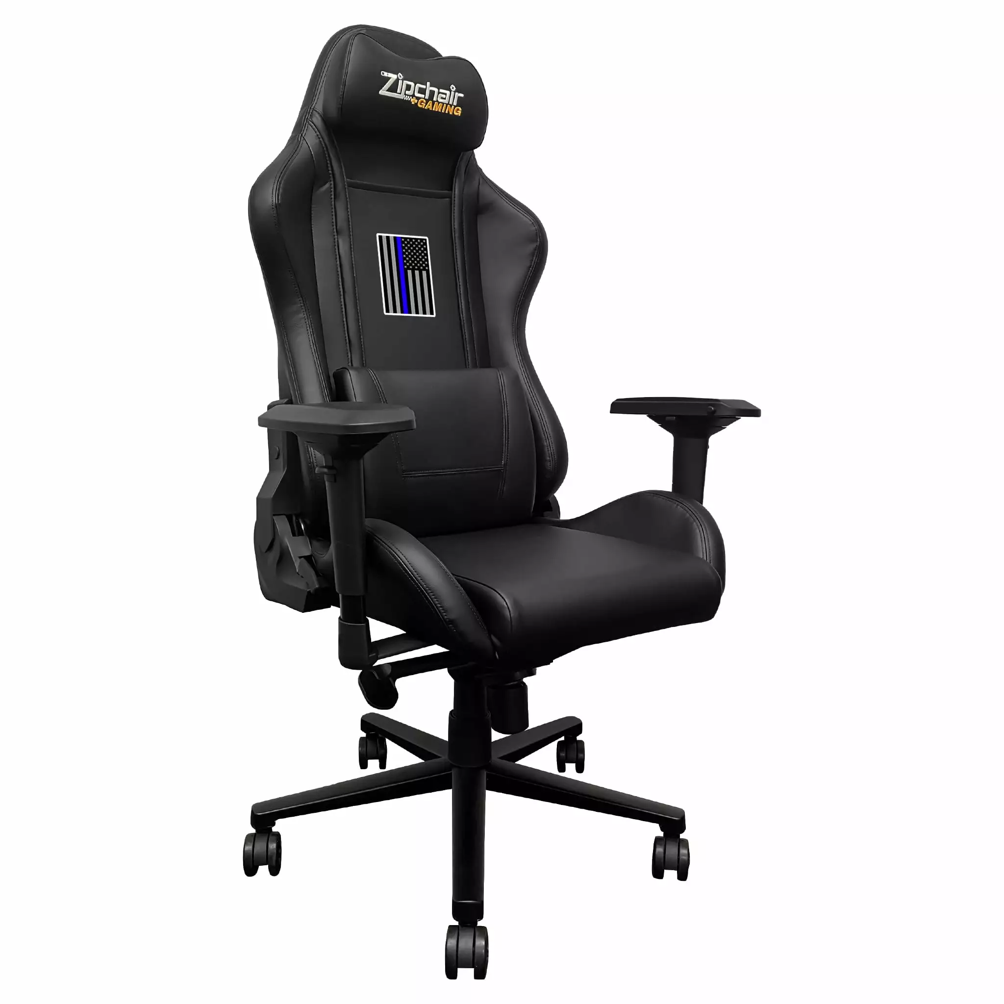 Xpression Pro Gaming Chair Blue Line Flag Vertical Logo - Law Enforcement Themed Chair DreamSeat