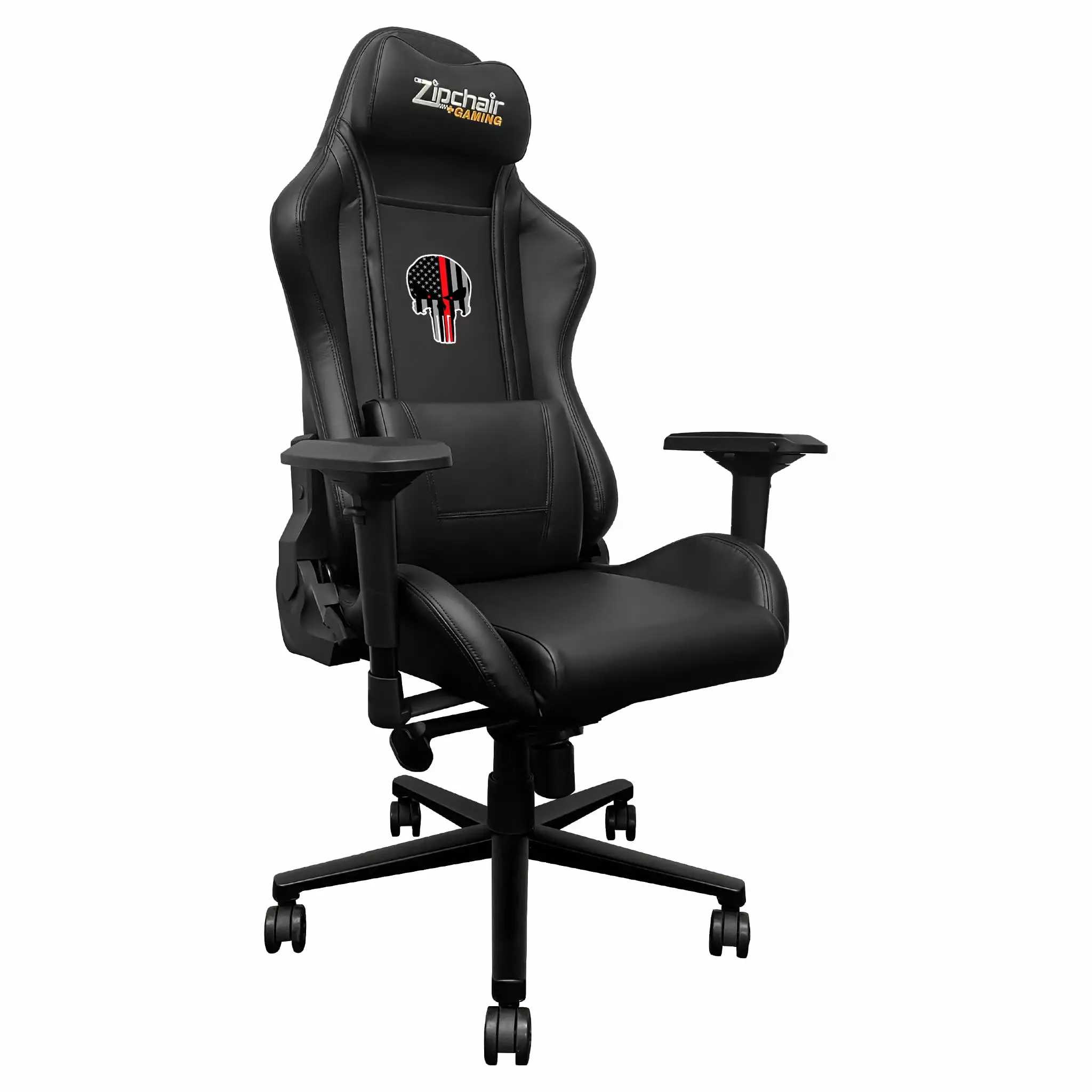 Xpression Pro Gaming Chair Red Line Skull Logo - Firefighter Themed Gaming Chair DreamSeat