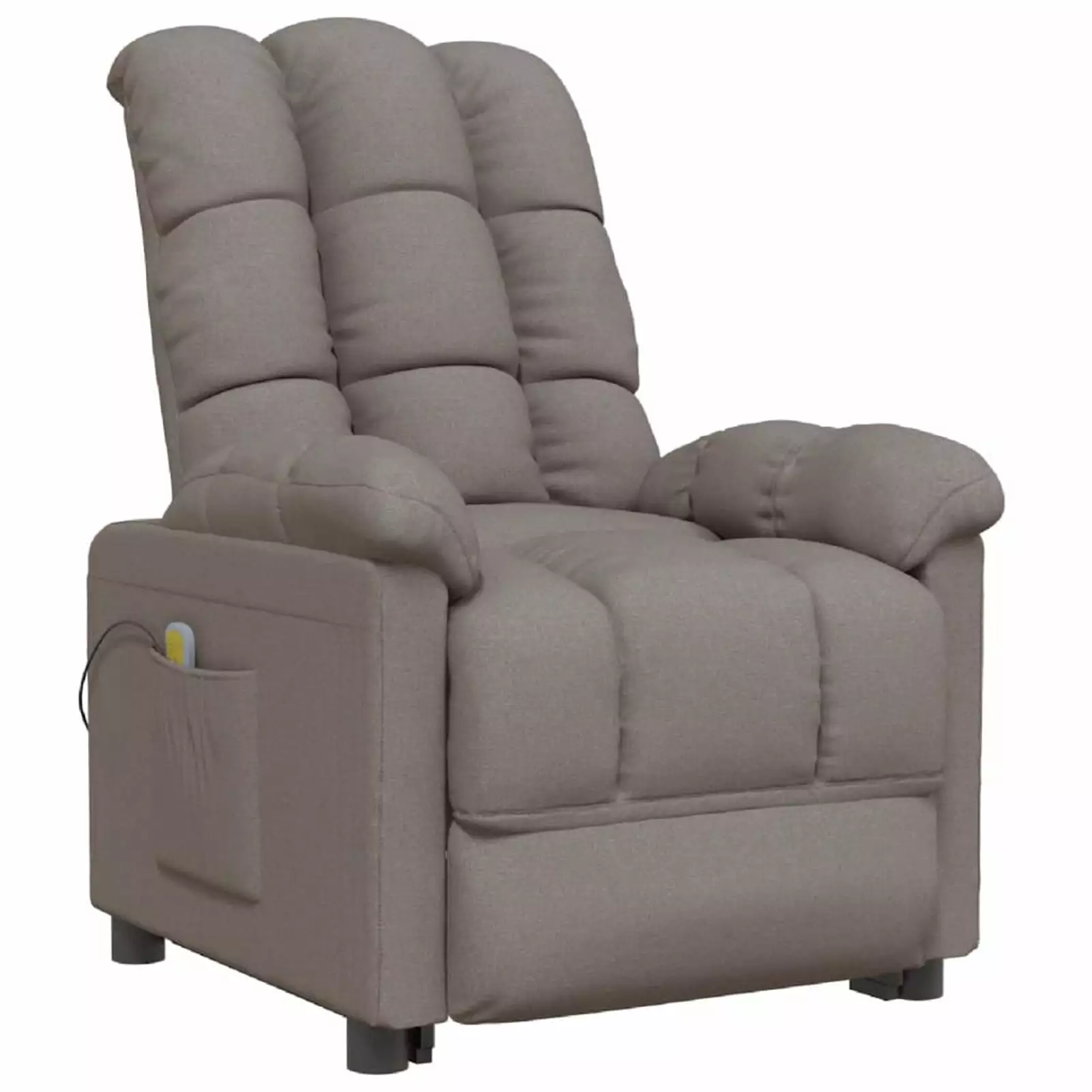 Andoer Taupe Fabric Recliner Chair Adjustable Lumbar Support and Side Pocket