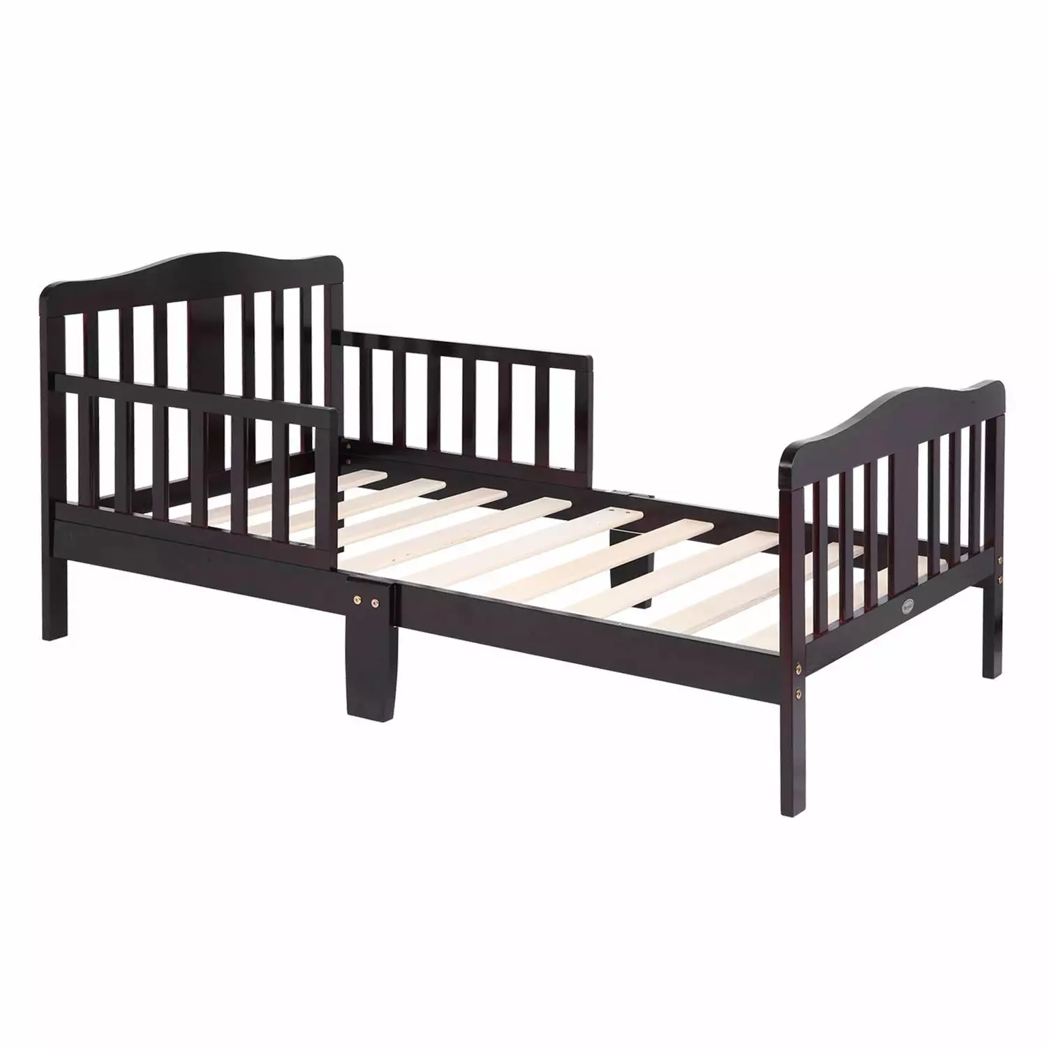 UBesGoo Toddler Bed Wood Kids Bedframe Protective Rail Fence Cherry Timeless Children Furniture