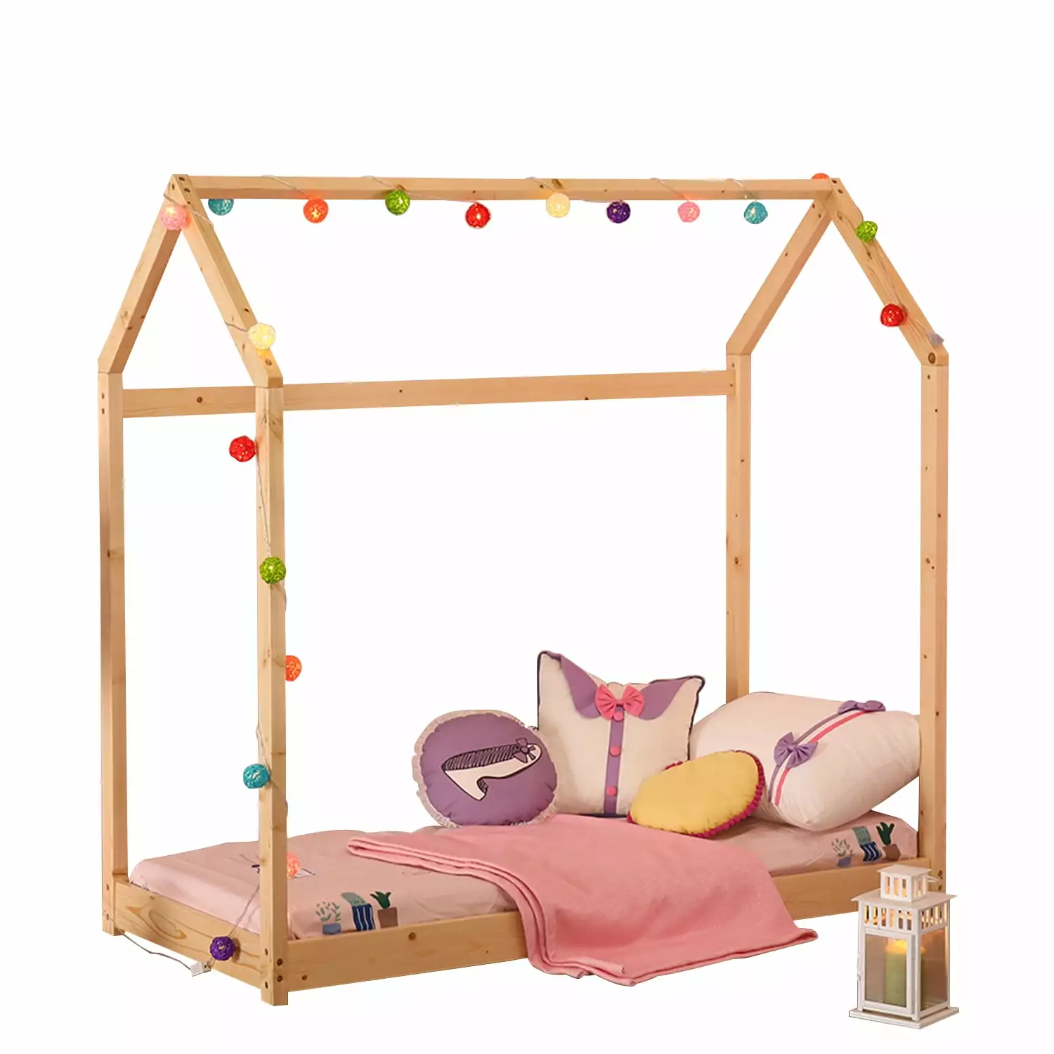 Walsport Toddler Bed Luxury Wood Frame and Small Tent Kids Bedroom