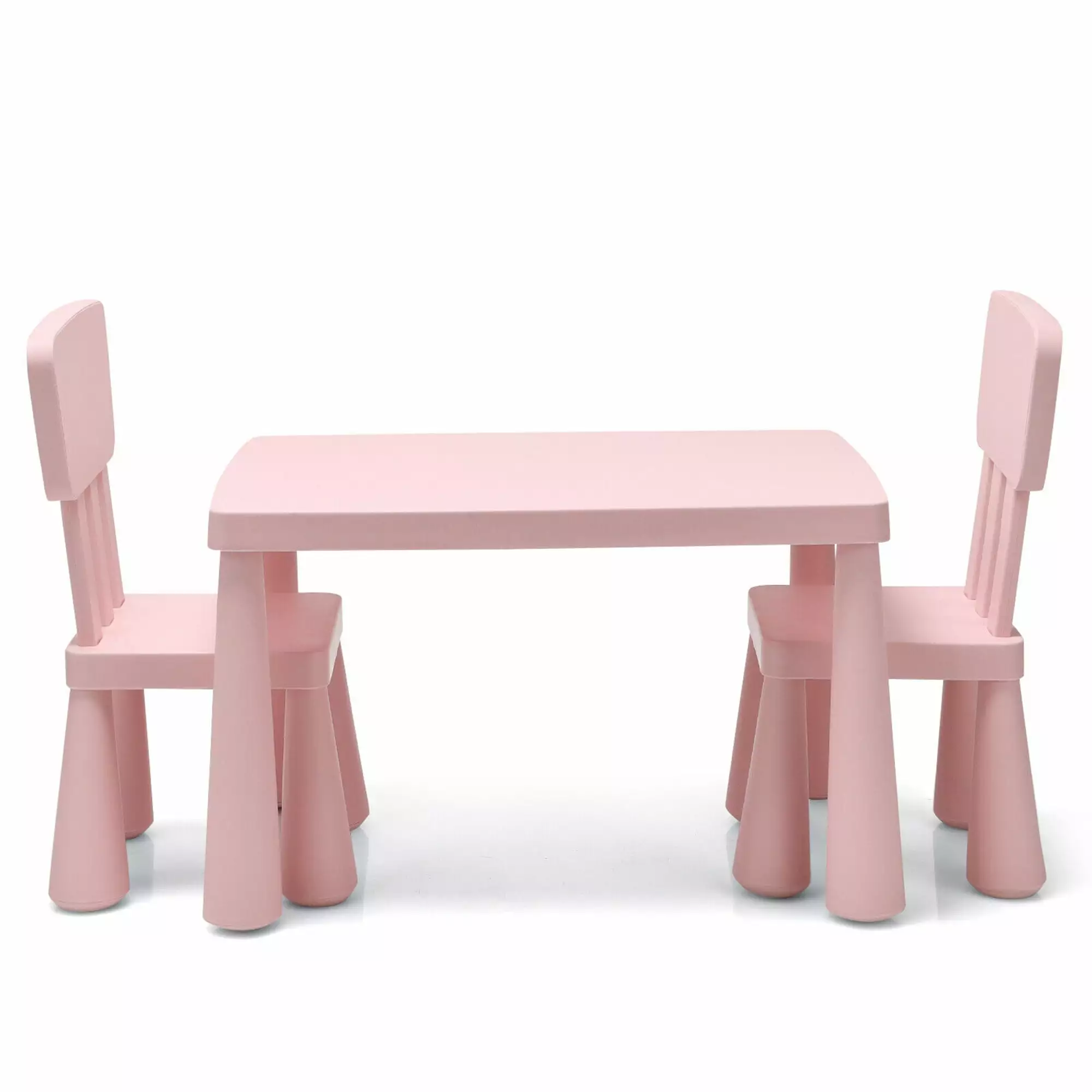 Gymax Toddler Activity Play Dining Study Desk Kids Table & 2 Chairs Set Baby Gift Pink