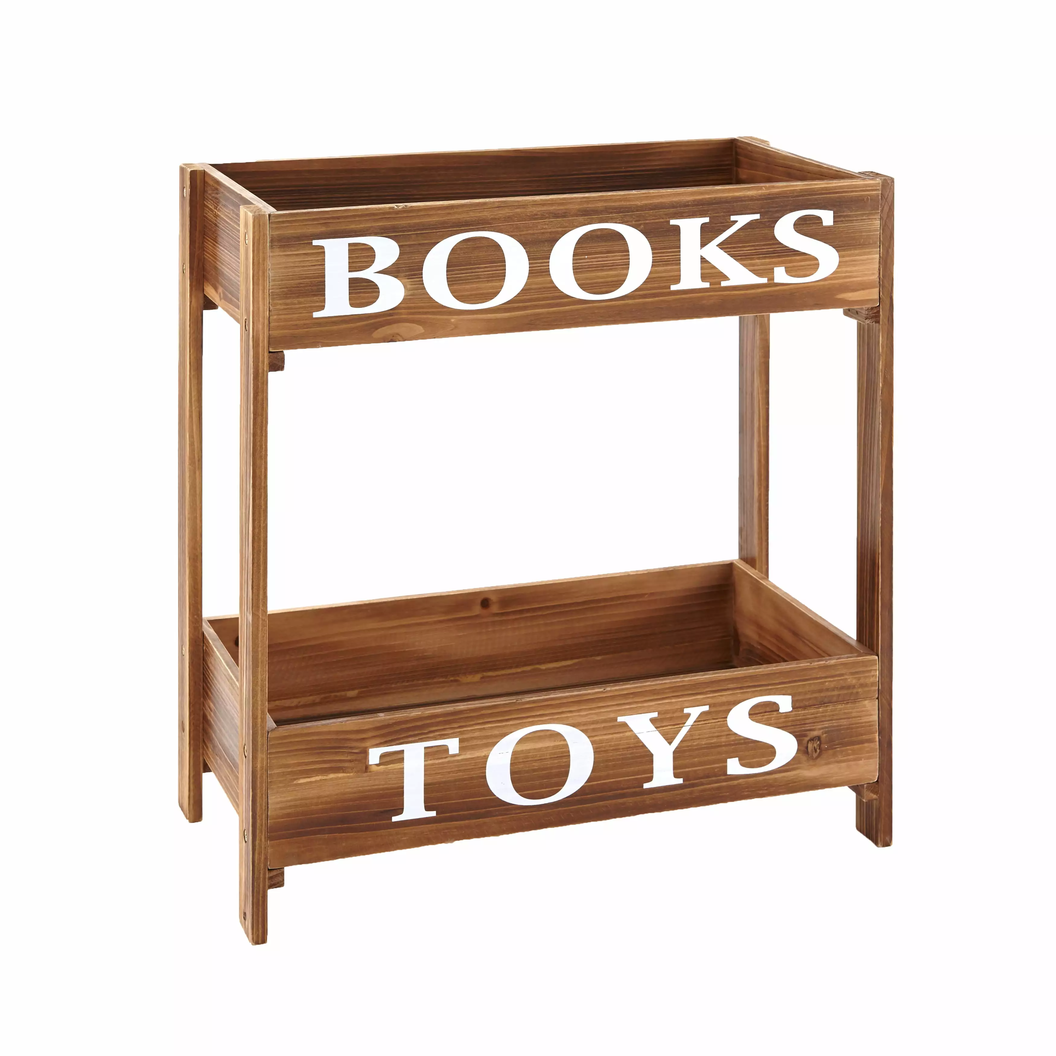 Children's Storage Rack Book and Toy Storage Shelf Bins Brown Organizer Kids Bedroom Playroom The Lakeside Collection