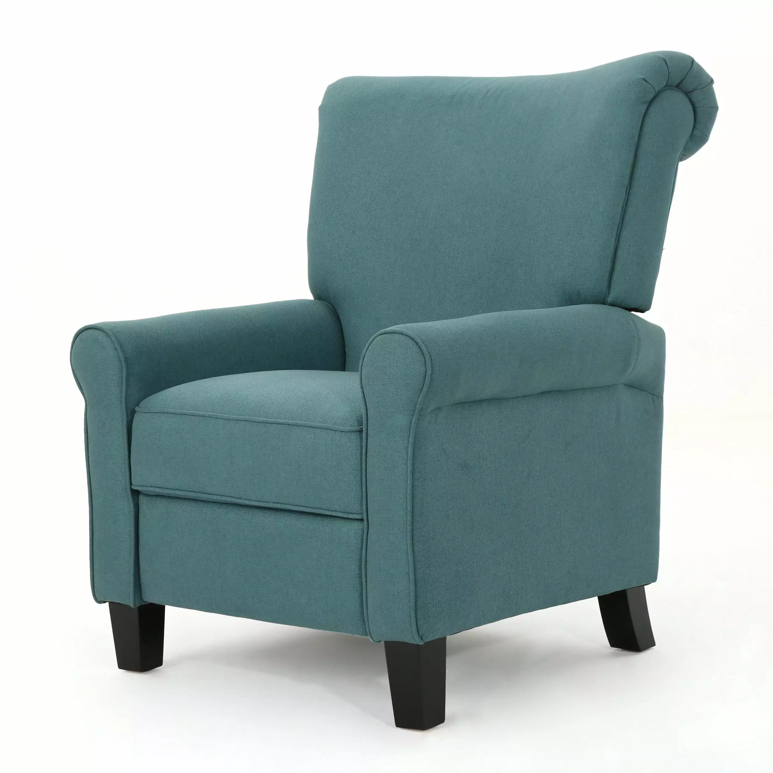 GDF Studio Thelma Traditional Fabric Medium Recliner Dark Teal Living Room GDFSTUDIO