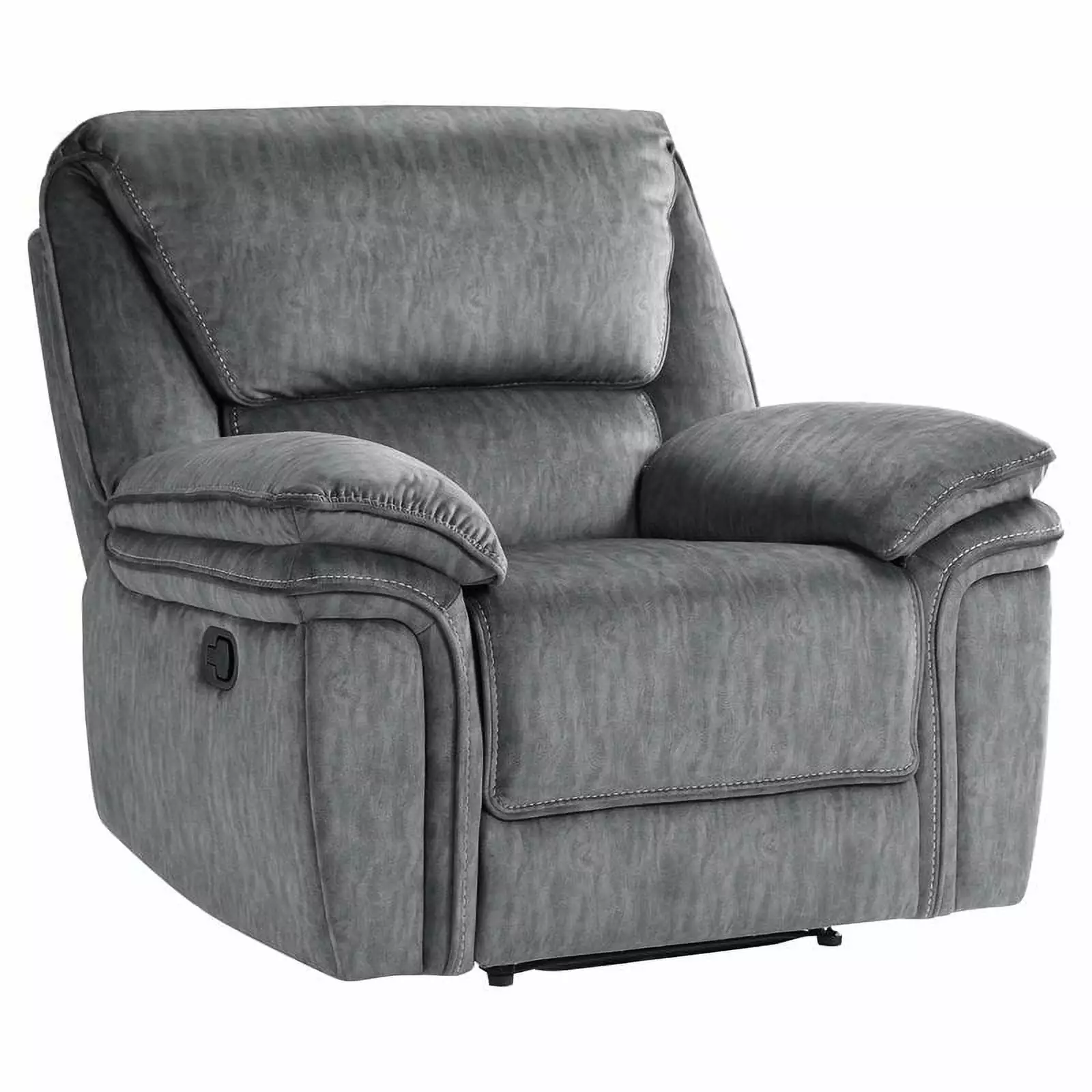 Lexicon 40 Traditional Style Microfiber Reclining Chair Gray Finish