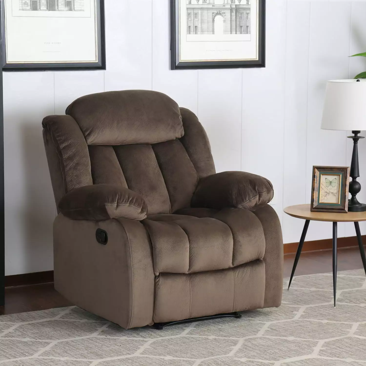 Sunset Trading Teddy Bear Fabric Reclining Chair Chocolate