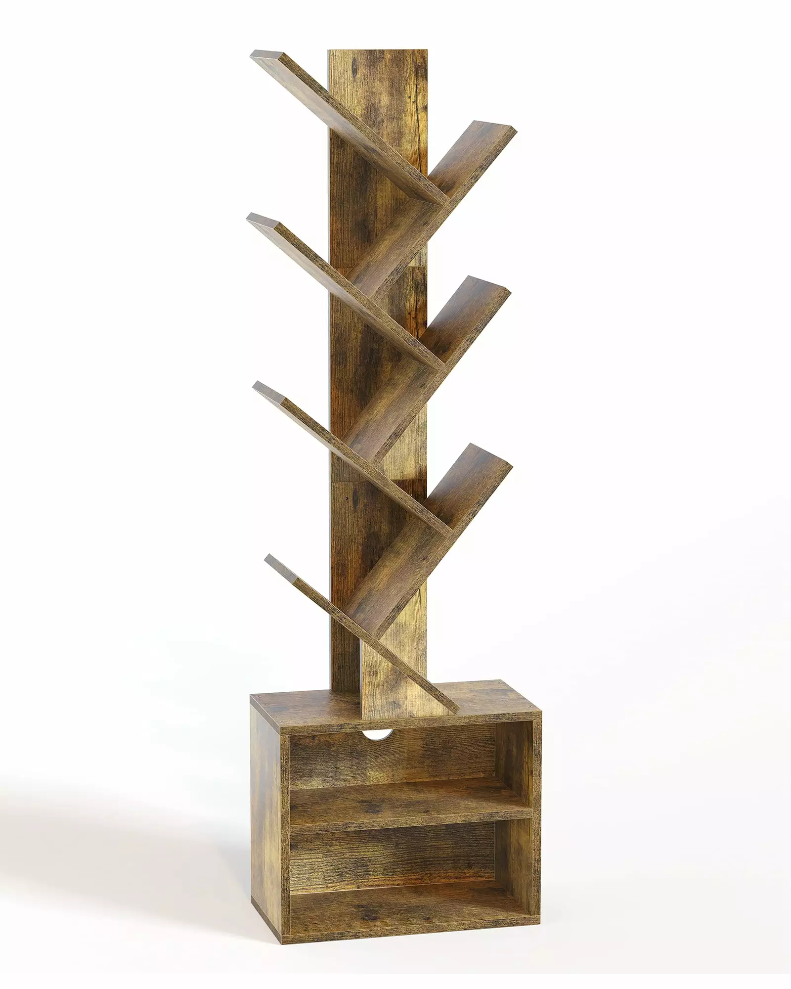 SUNMORY Bookcase 6 Tier Tree Bookshelf Small Bookcase Storage Cabinet Modern Tall Narrow Bookshelves