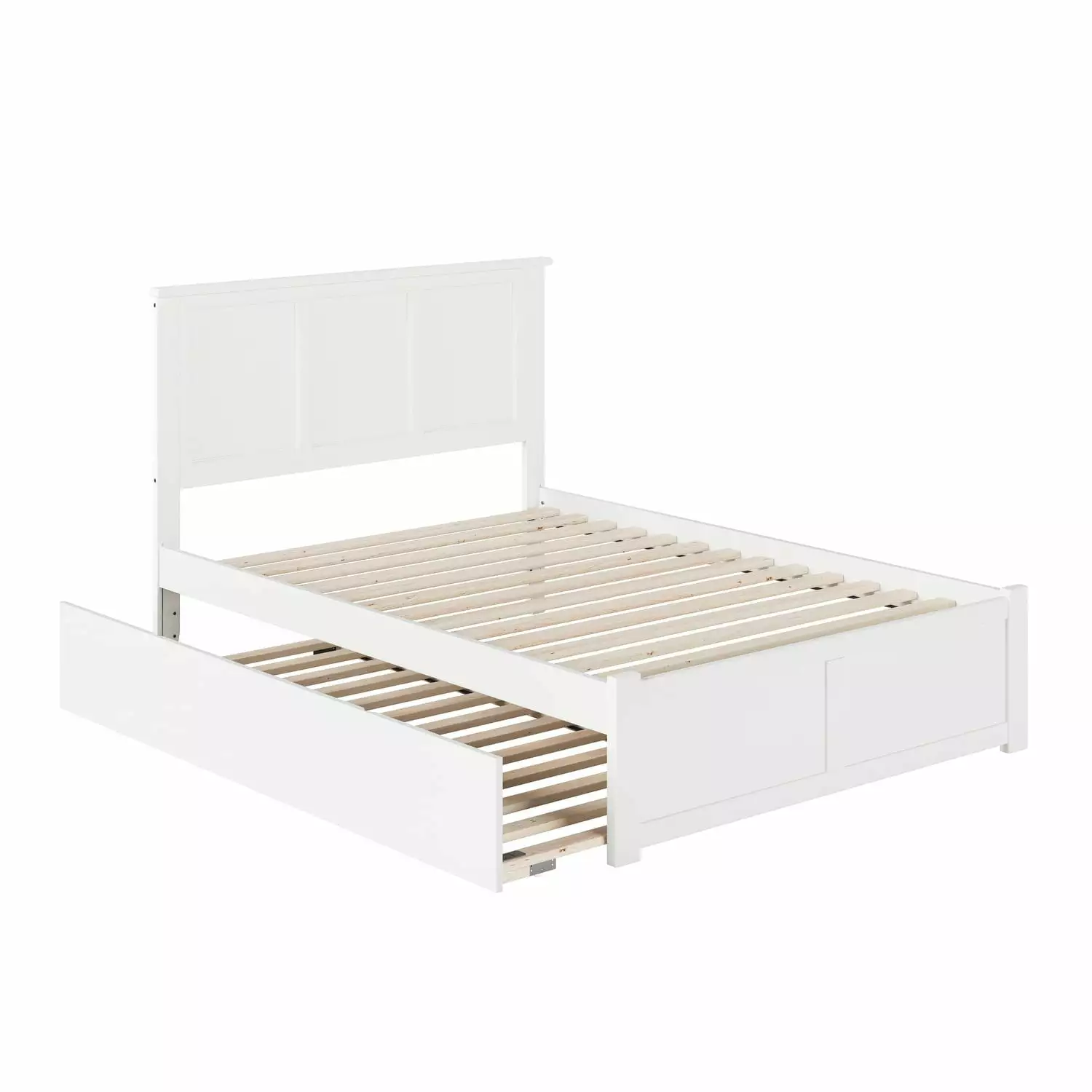 AFI Madison Full Platform Bed Footboard and Twin Trundle White - Elegant and Functional