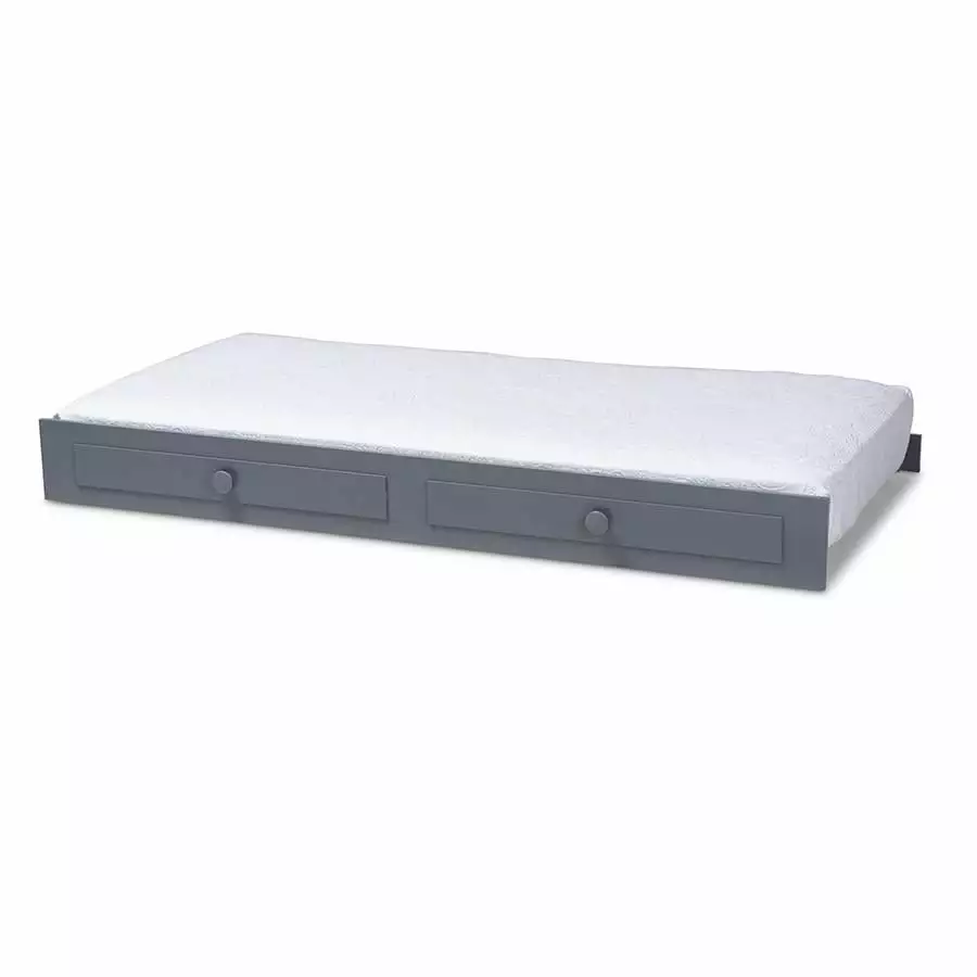 Baxton Studio Cintia Cottage Farmhouse Grey Finished Wood Twin Size Trundle Bed