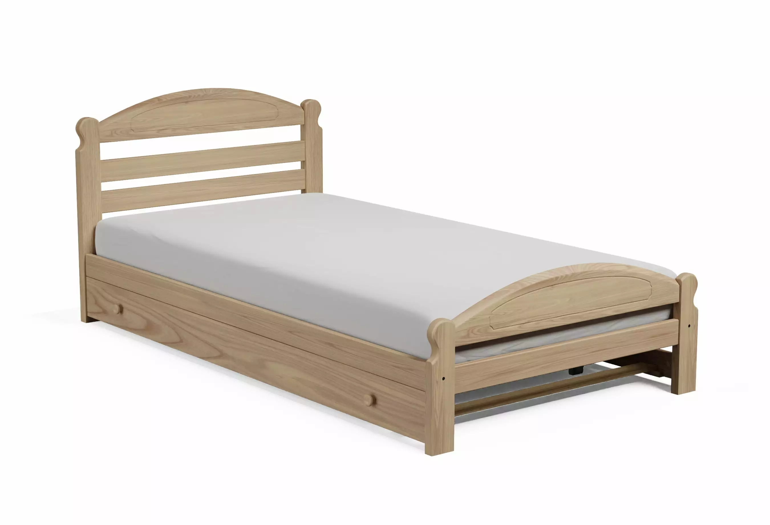 Arizona Twin Bed Trundle Solid Pine Wood and Wooden Slats Wooden Bed Wood To World Fits Twin Size Mattress 39 x 75 - Class...
