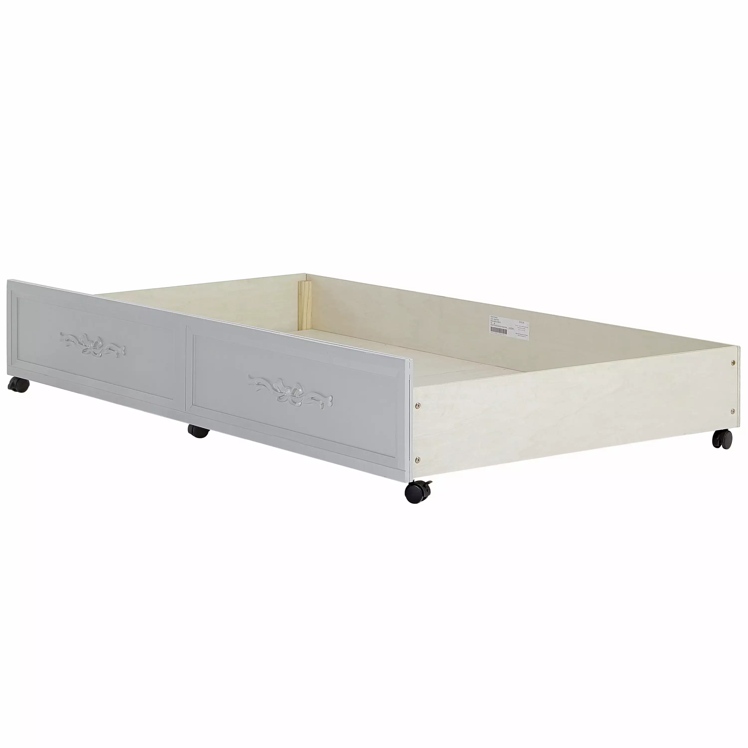 Evolur Aurora Trundle Drawer Silver Grey Pearl