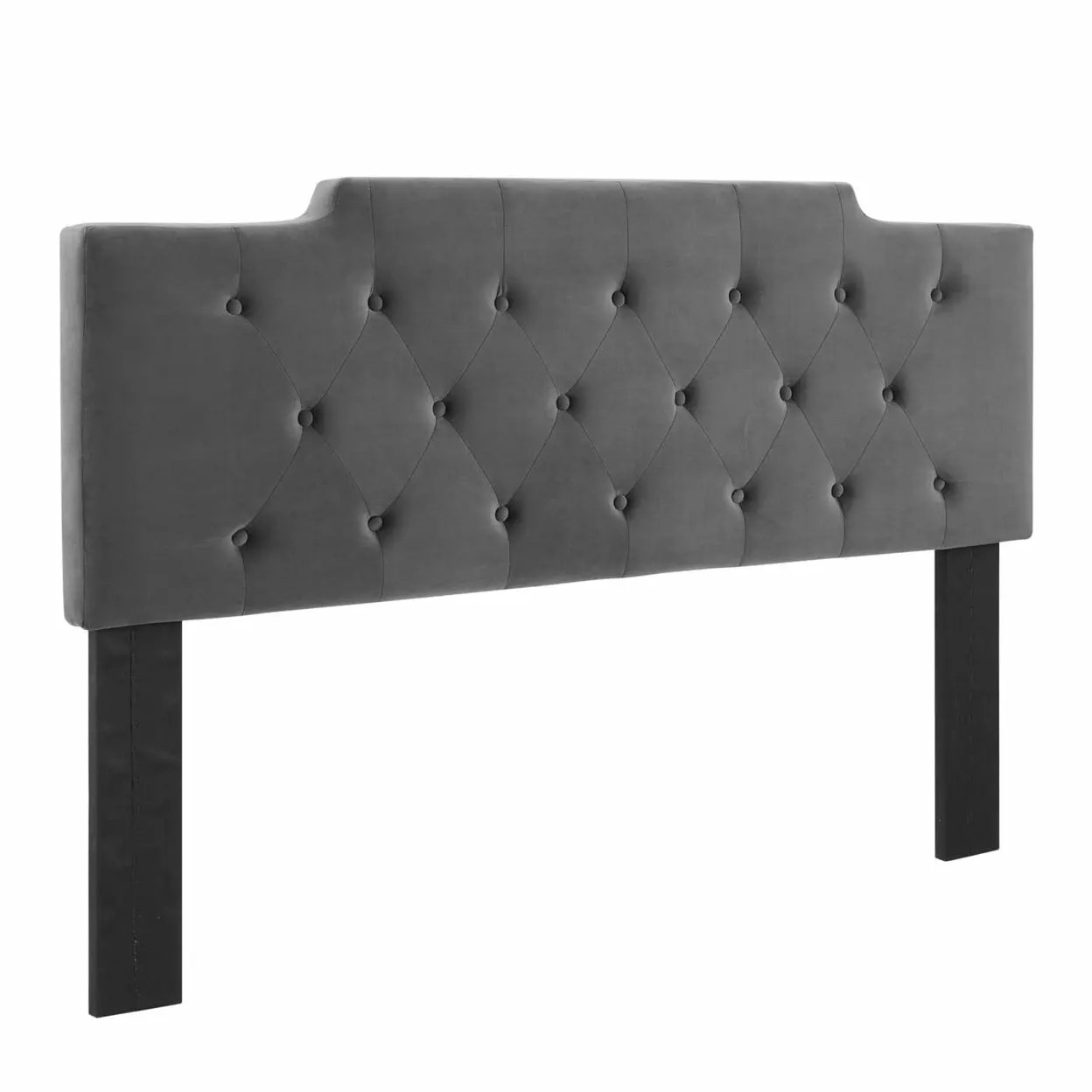 Modway Juliet Tufted Full Queen Velvet Headboard Charcoal Modern Bedroom Decor