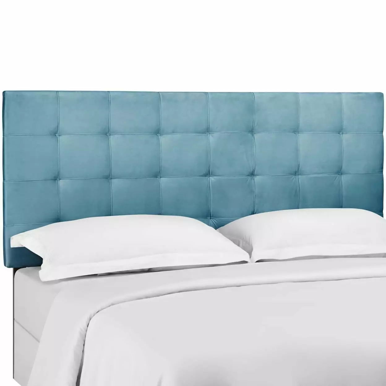 Modway Paisley Tufted Full Queen Velvet Headboard Sea Blue Upholstered Headboard