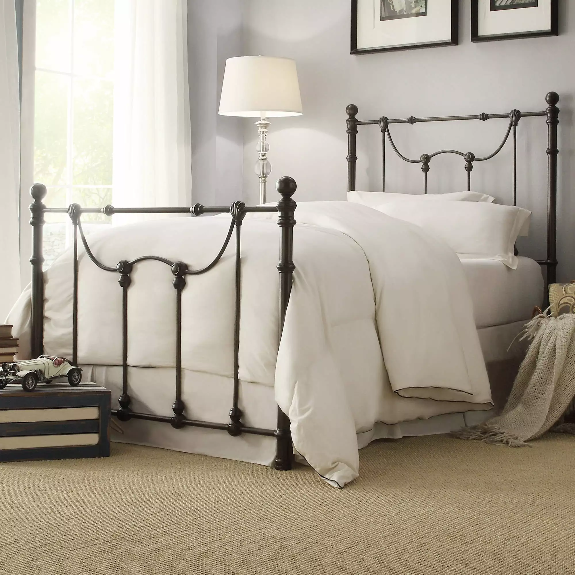 Weston Home Ryde Metal Twin Bed Bronzed Black - Sturdy and Stylish Twin Size Bed Frame