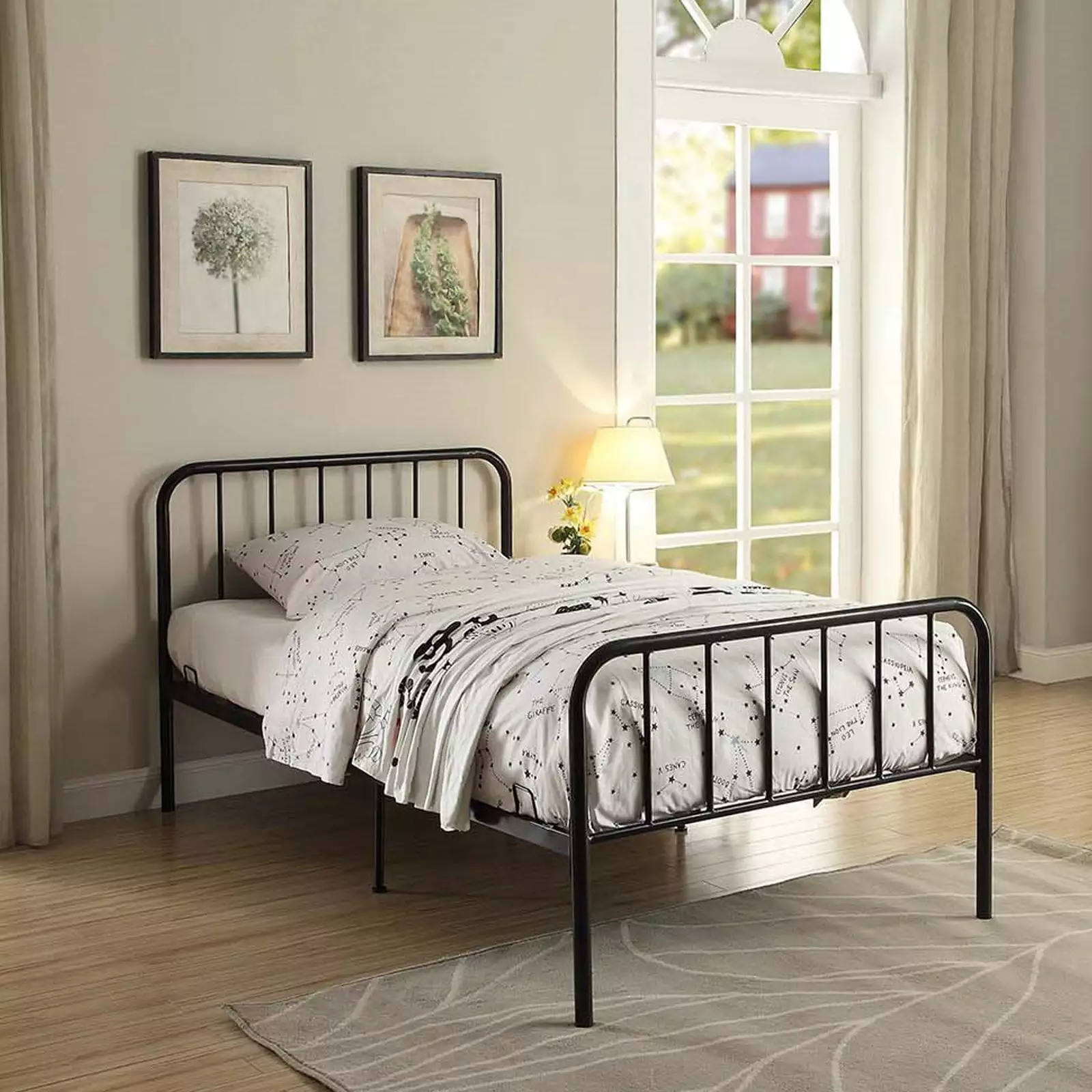 4D Concepts Bed Box Twin Metal Bed Black