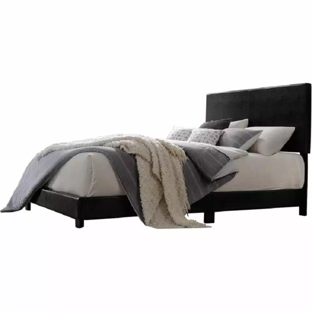 Simple Relax Twin Bed Black PU Faux Leather ACME