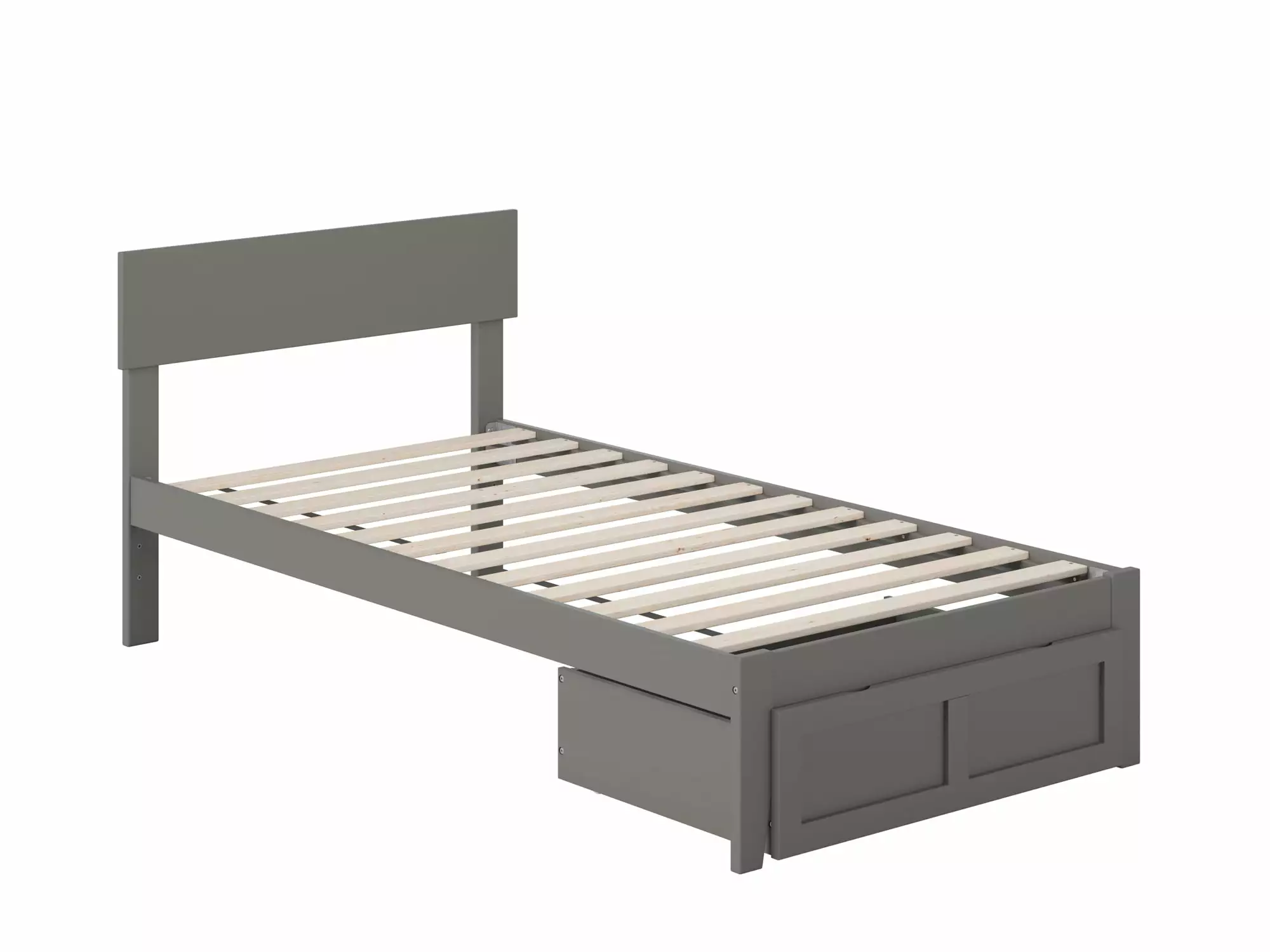 Boston Twin Bed Underbed Storage Drawer Grey Finish AFI