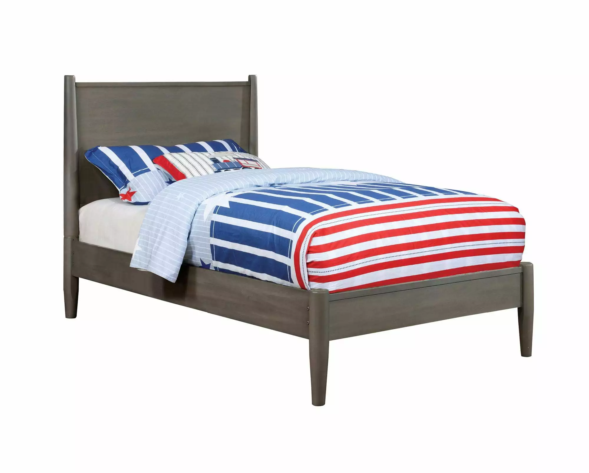 Furniture America Mattress Ready Solid Wood Gray Twin Kids Bed