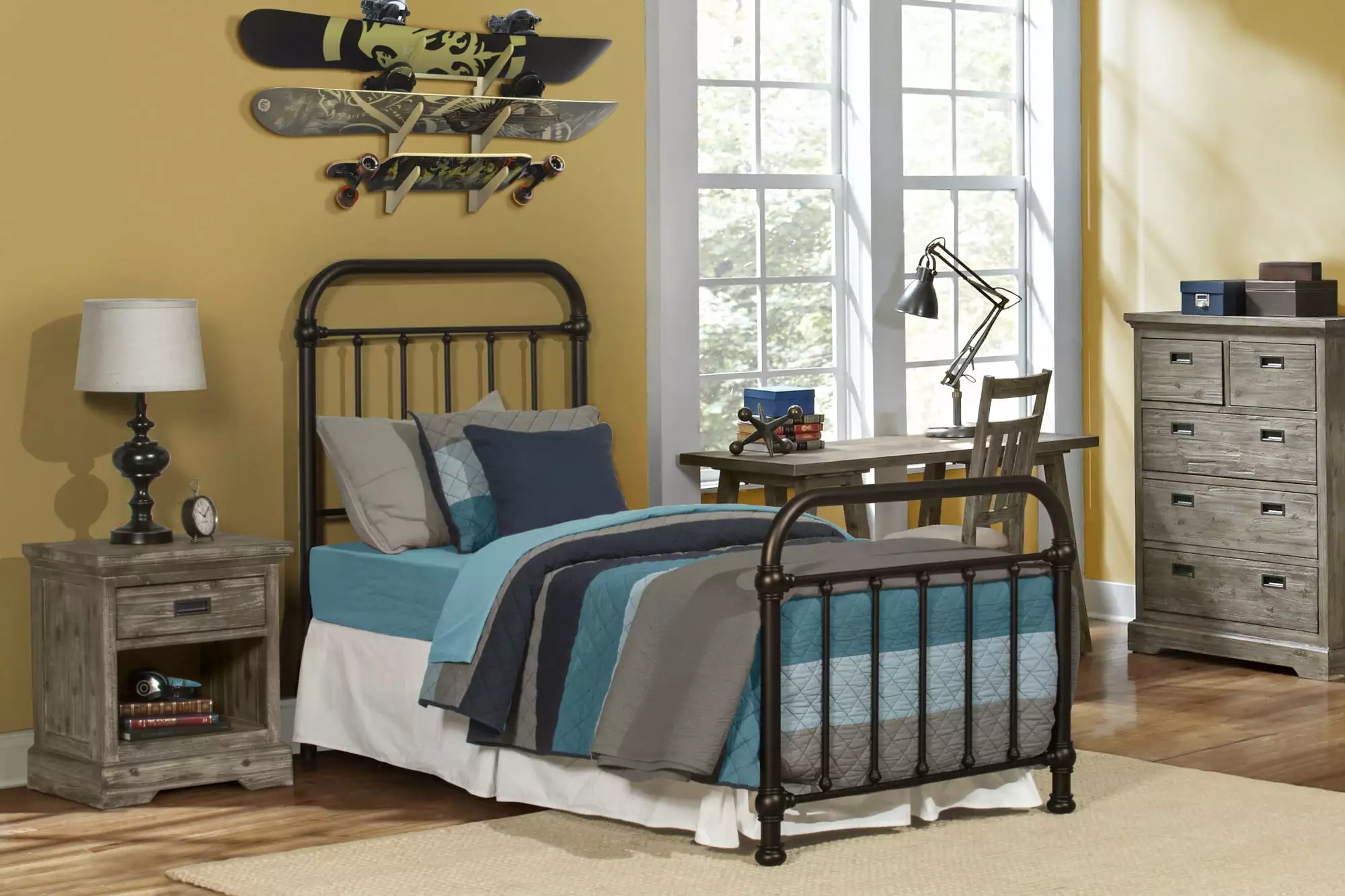 Hillsdale Furniture Kirkwood Timeless Metal Twin Bed Frame Dark Bronze