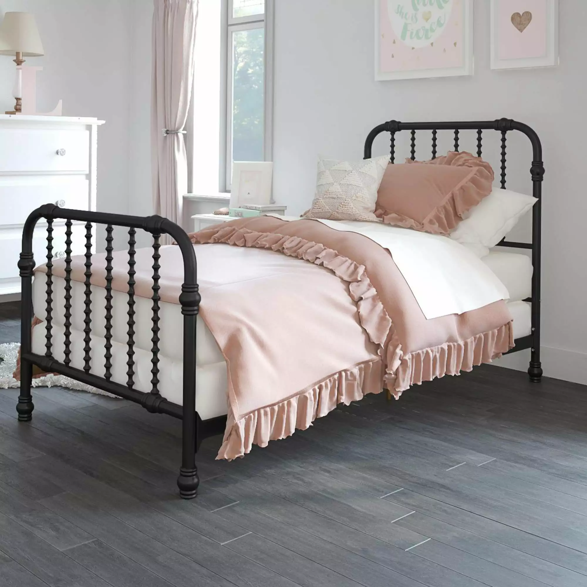 Little Seeds Monarch Hill Wren Metal Bed Twin Size Black Finish