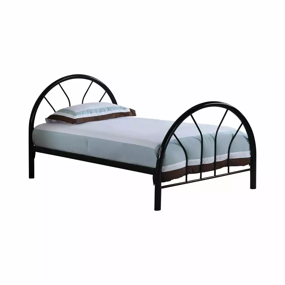 Monarch Specialties Marjorie Twin Platform Bed Black - Sturdy Wood Frame No Box Spring Needed