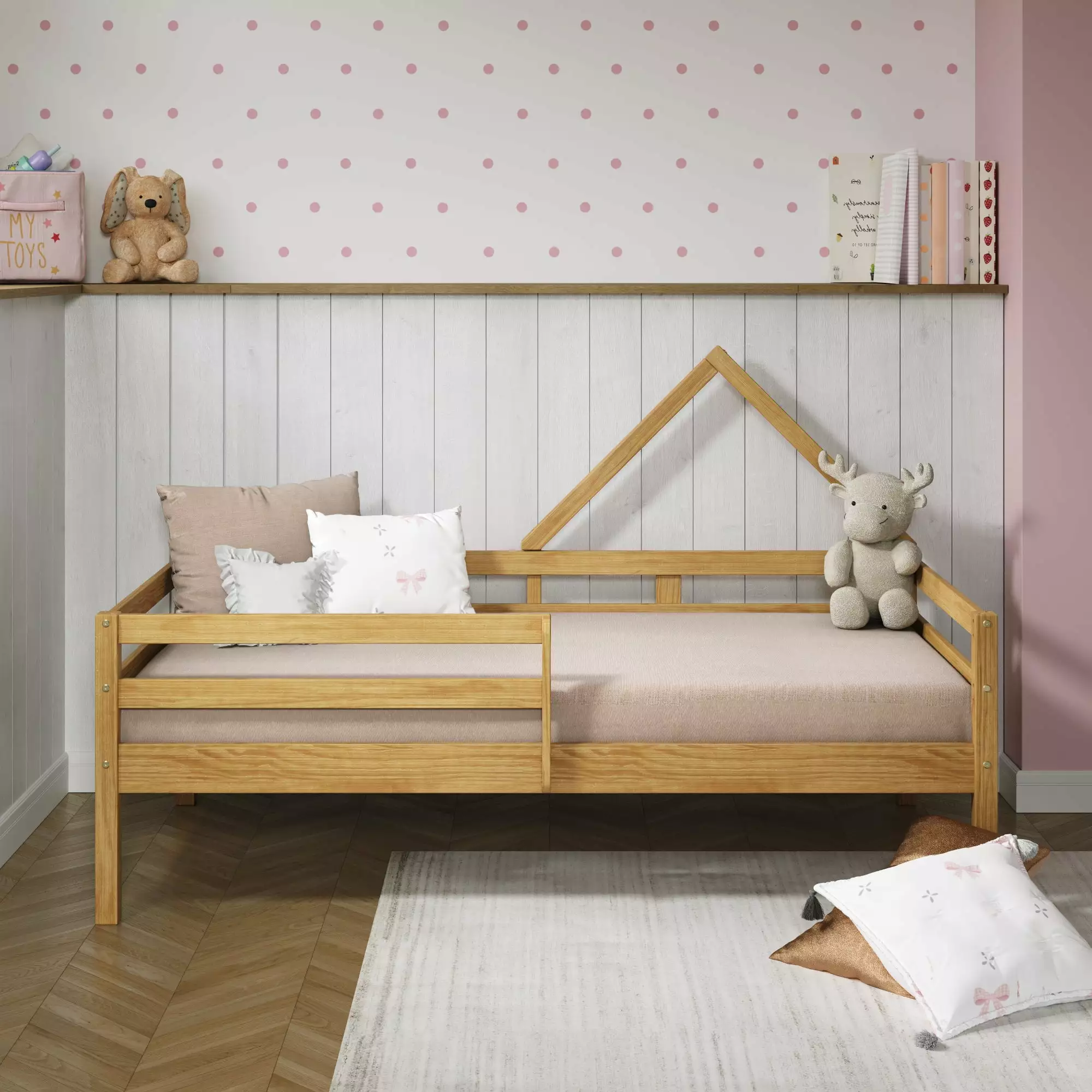 Casita Single Twin Bed - Simple and Stylish Bed Frame Kids and Adults P'kolino