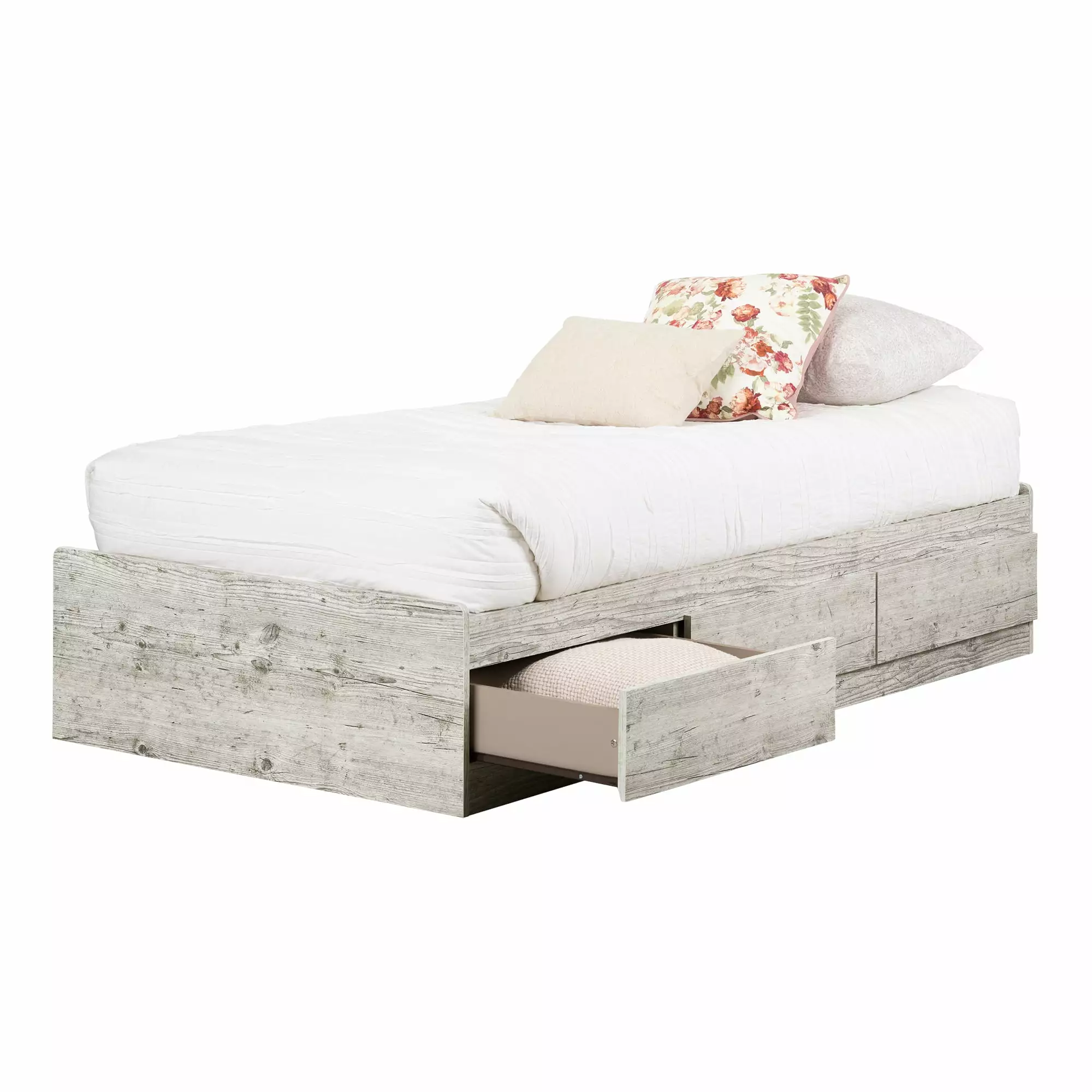 South Shore Aviron Twin Mates Bed 3 Drawers Seaside Pine