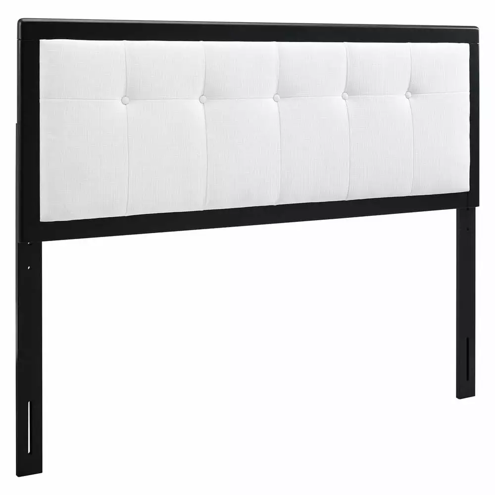 Modway Draper Tufted Twin Fabric and Wood Headboard Black White