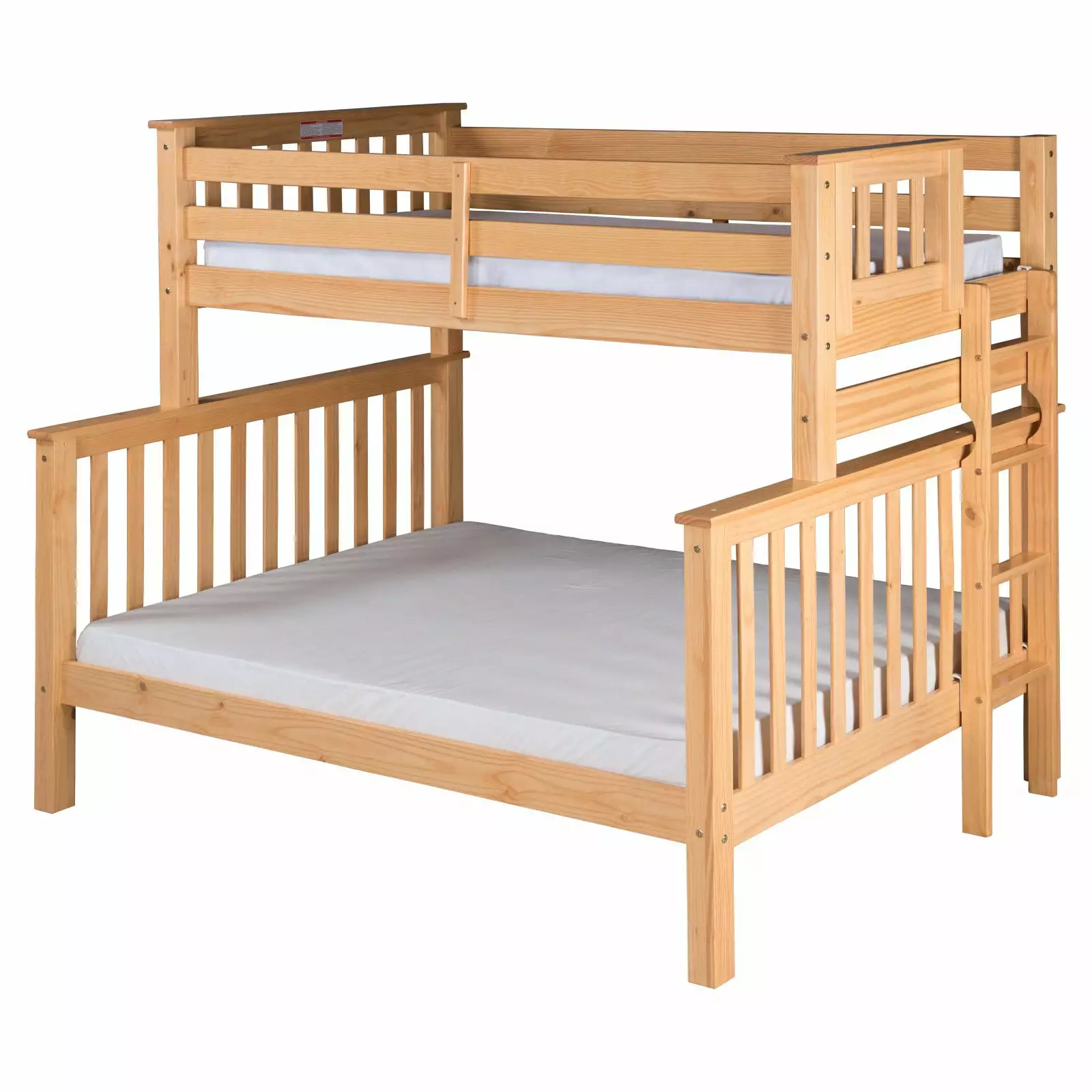 Santa Fe Mission Tall Bunk Bed Twin over Full Twin Size Under Bed Trundle Multiple Finishes Bed End Ladder Camaflexi