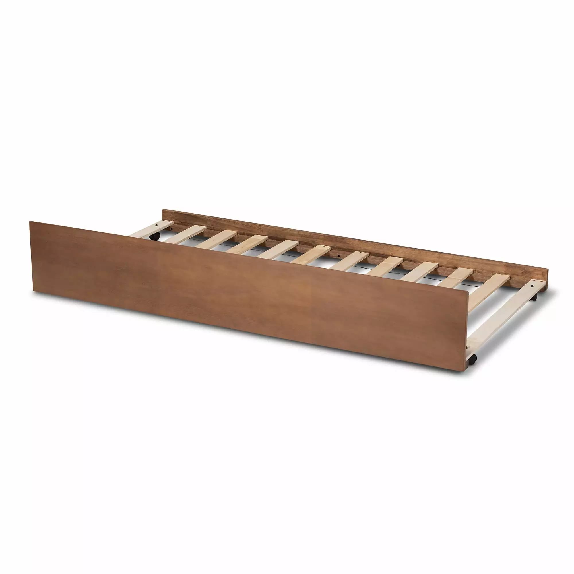 Baxton Studio Toveli Modern Ash Walnut Finished Twin Size Trundle Bed