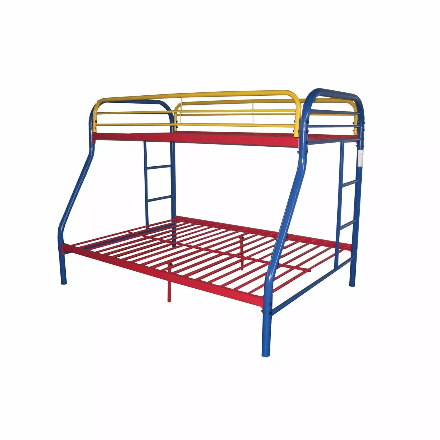 Benjara Tritan Twin/Full Bunk Bed White Rainbow Finish - Versatile and Stylish ACME